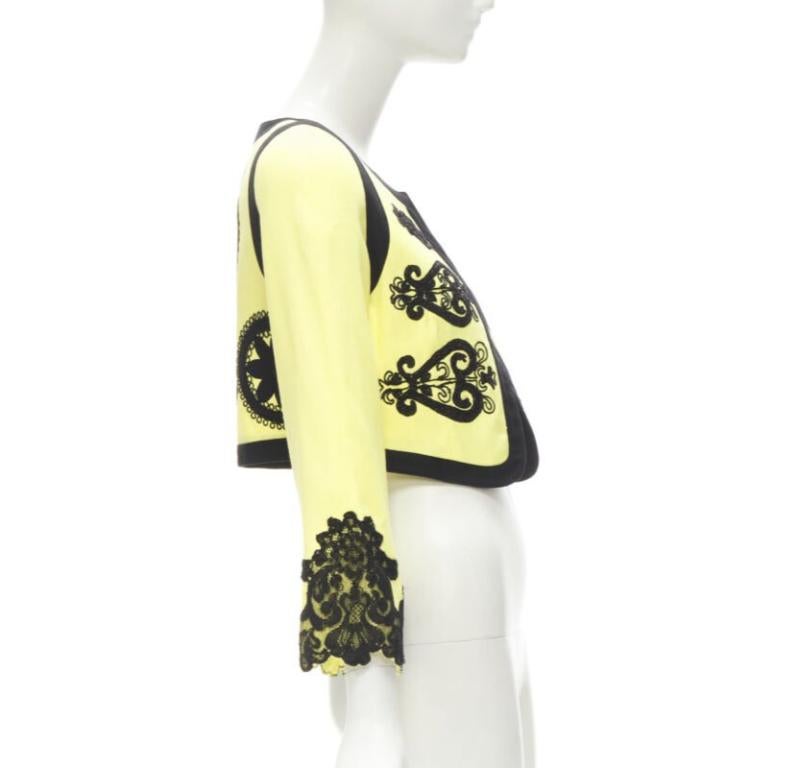 CHRISTIAN LACROIX Vintage yellow black Matador embroidery cropped jacket IT38 XS 1