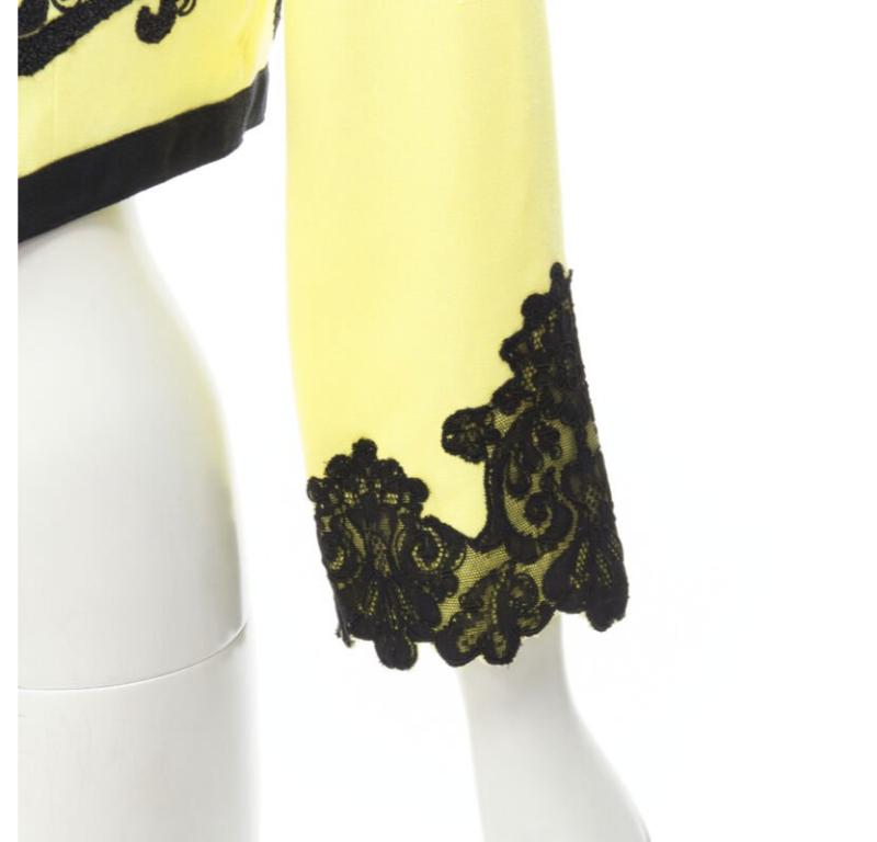 CHRISTIAN LACROIX Vintage yellow black Matador embroidery cropped jacket IT38 XS 5