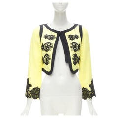 CHRISTIAN LACROIX Vintage yellow black Matador embroidery cropped jacket IT38 XS