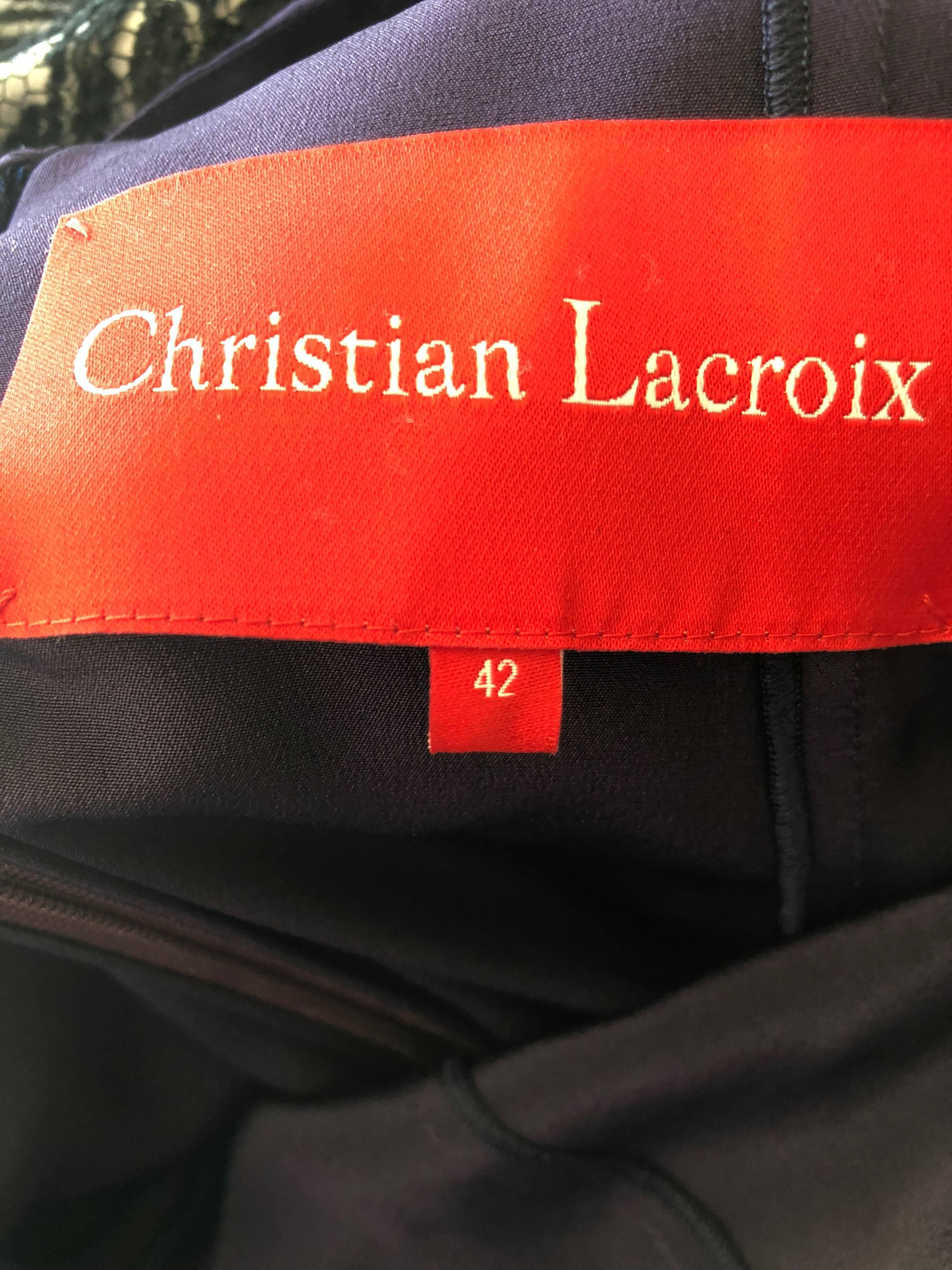 Christian Lacroix  Violet Vintage Silk Chiffon Low Cut Evening Dress 7