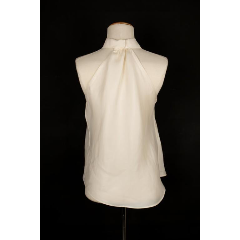 Christian Lacroix White Blended Cotton Top In Good Condition In SAINT-OUEN-SUR-SEINE, FR