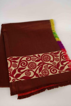Christian Lacroix  Wild Silk Stole Embroidered with Golden Lurex Threads