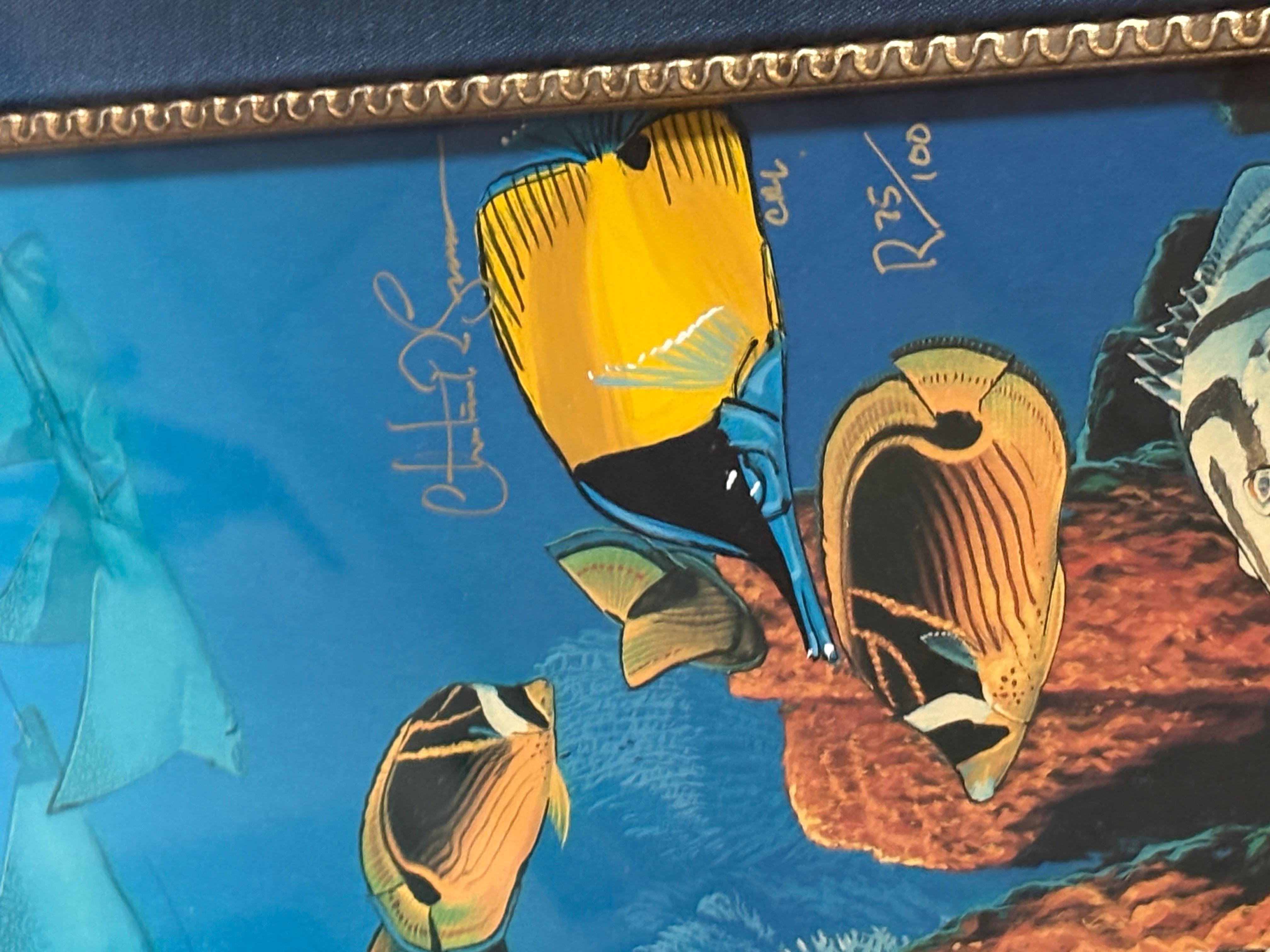 Christian Riese Lassen original Giclee signed and numbered “Whales Song”. In good condition measures 44x33