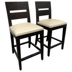 Christian Liagre for Holly Hunt "Archipel" Leather Bar Stools, a Pair