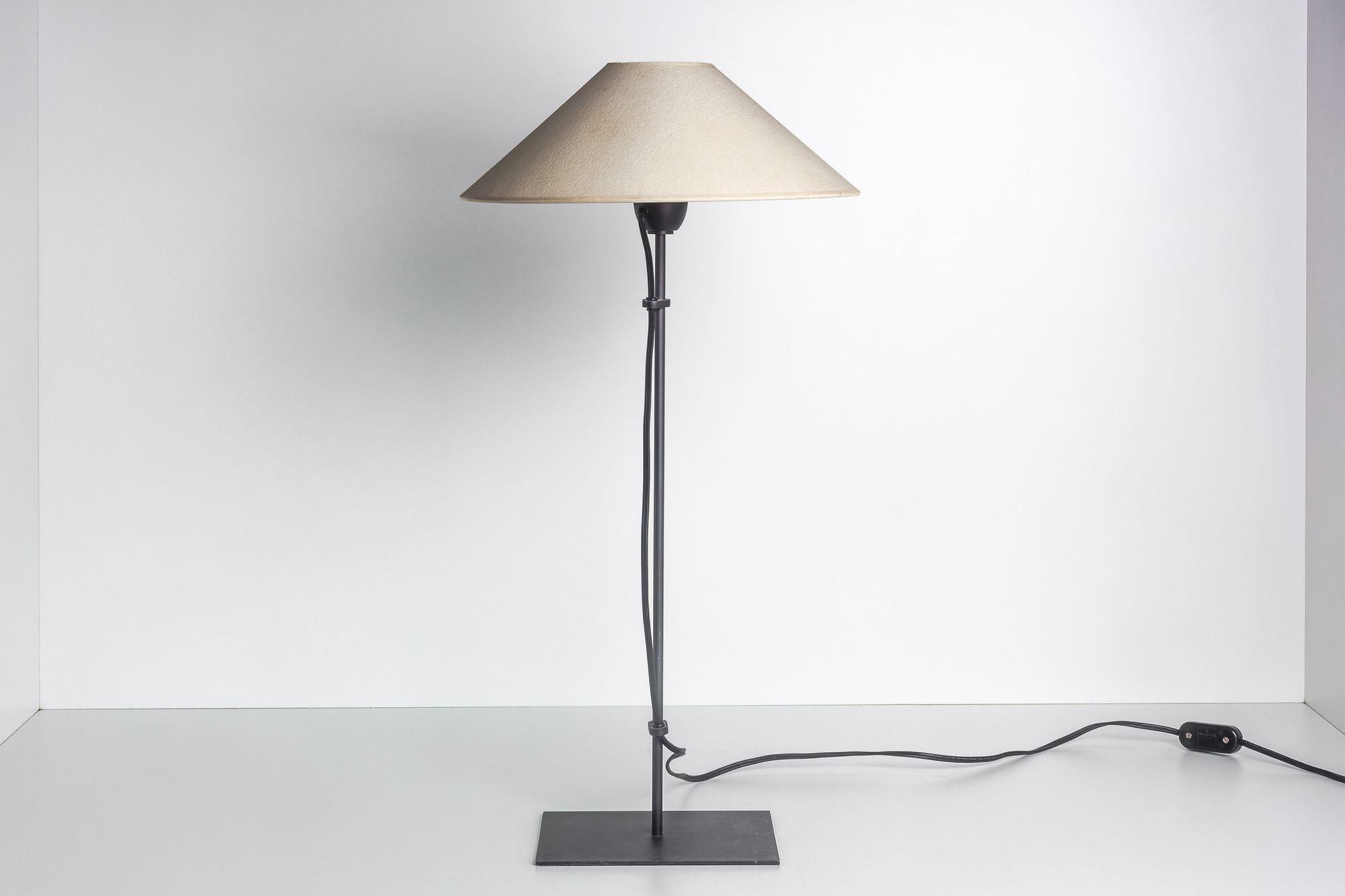 Appliqué Christian Liaigre Acier Table Lamp For Sale