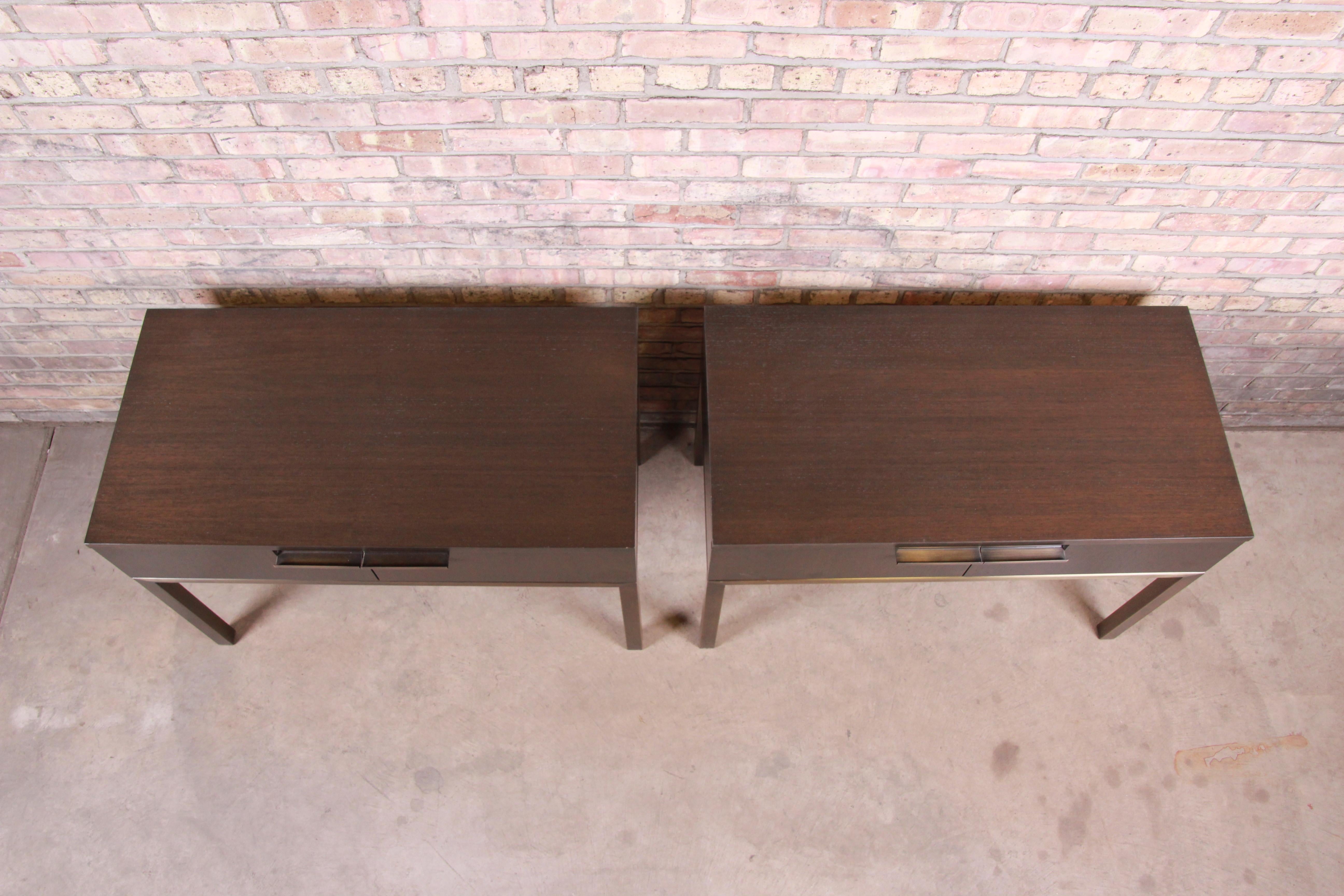 American Christian Liaigre at Holly Hunt Custom Modern Bedside Chests, Pair