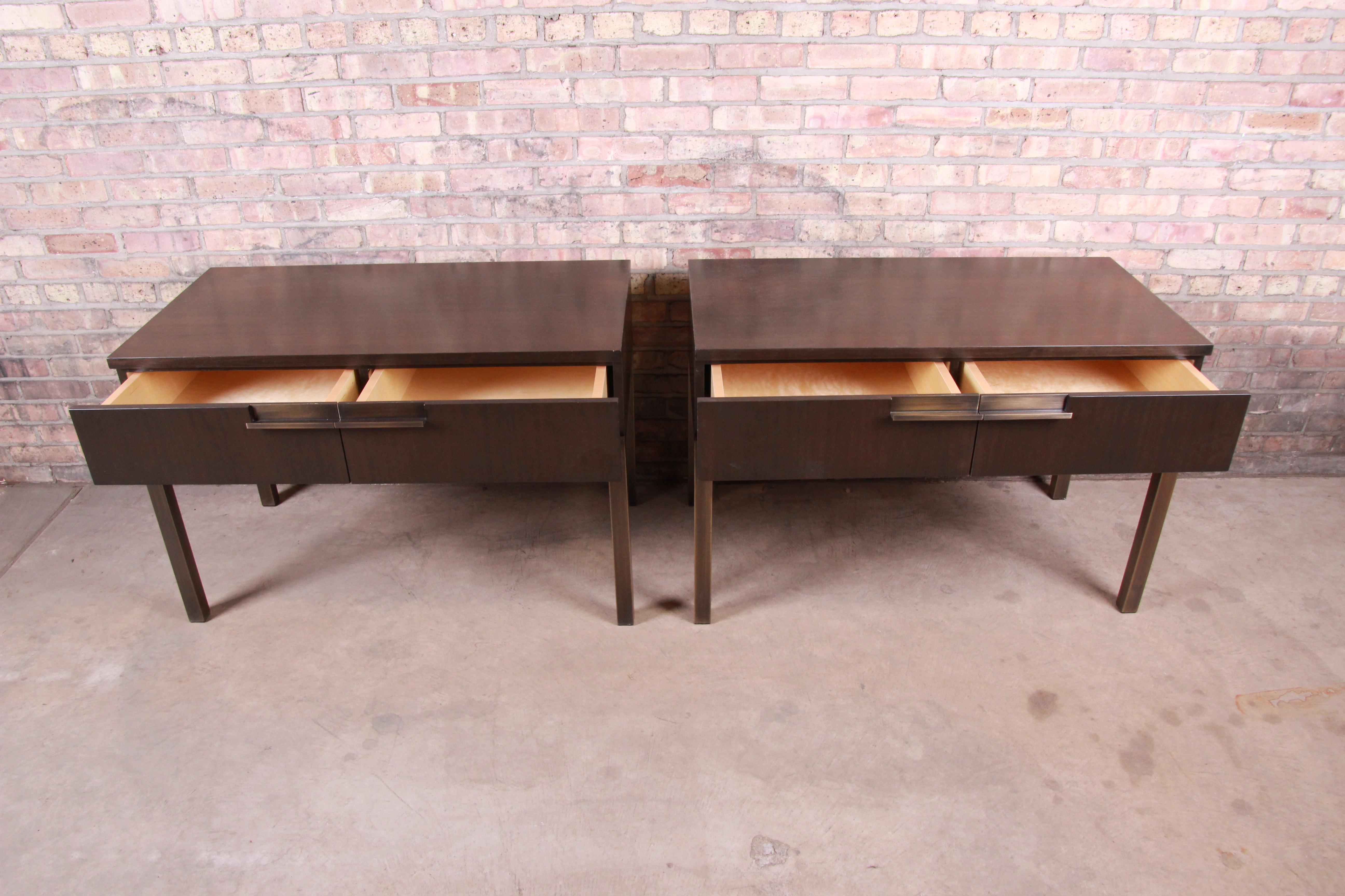 Christian Liaigre at Holly Hunt Custom Modern Bedside Chests, Pair In Good Condition In South Bend, IN