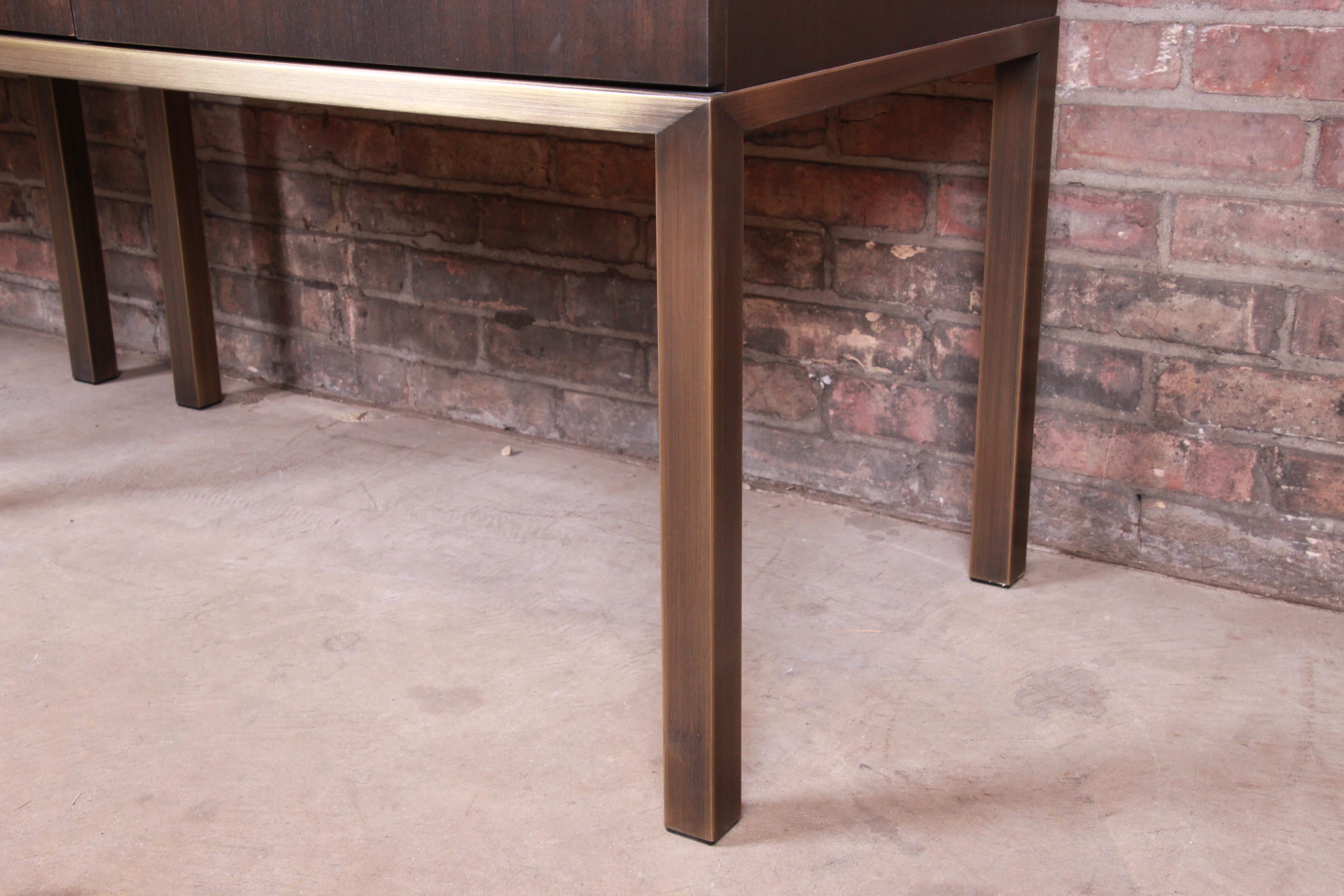 Brass Christian Liaigre at Holly Hunt Custom Modern Bedside Chests, Pair