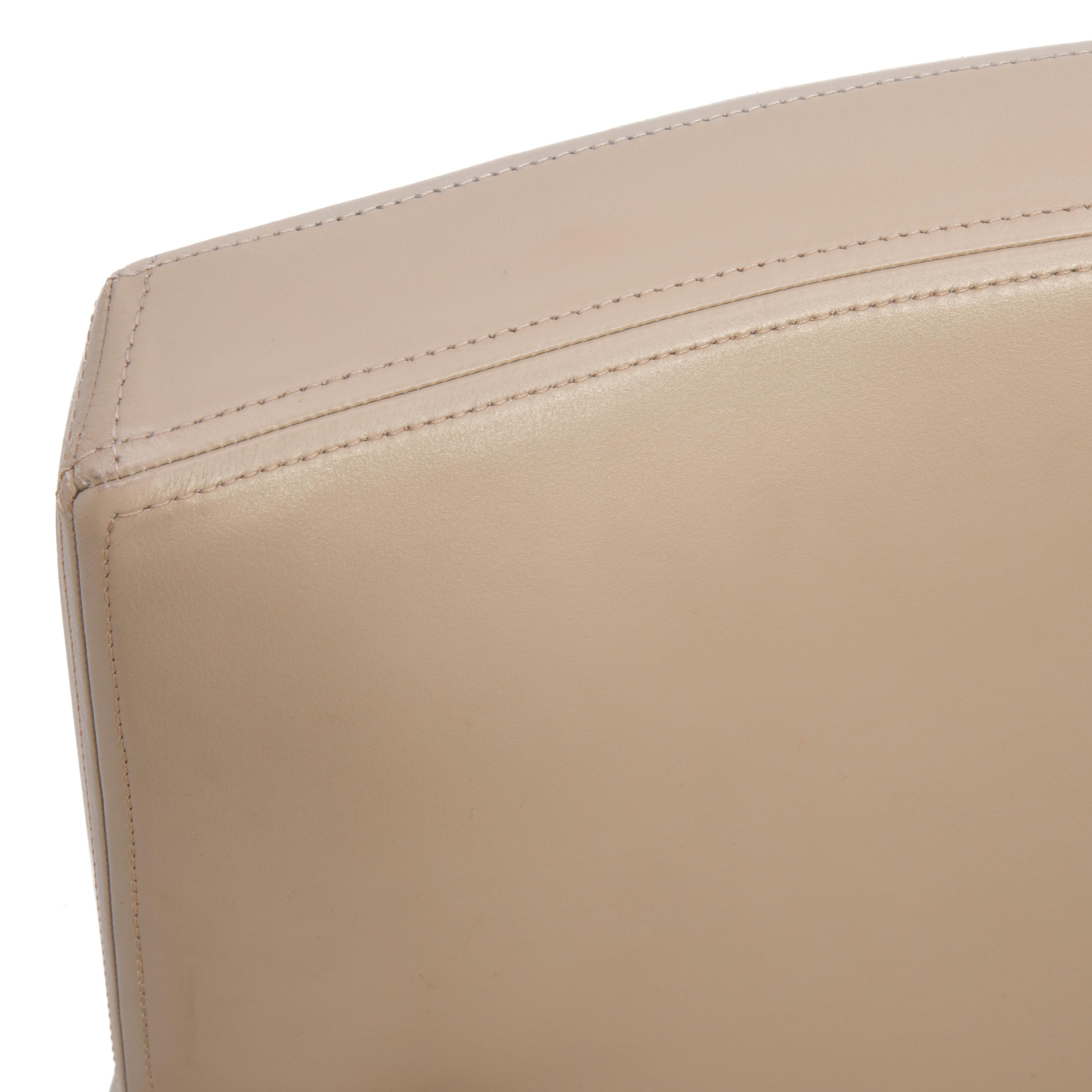 Christian Liaigre at Holly Hunt Leather Arm Chair Beige Ebonized 4
