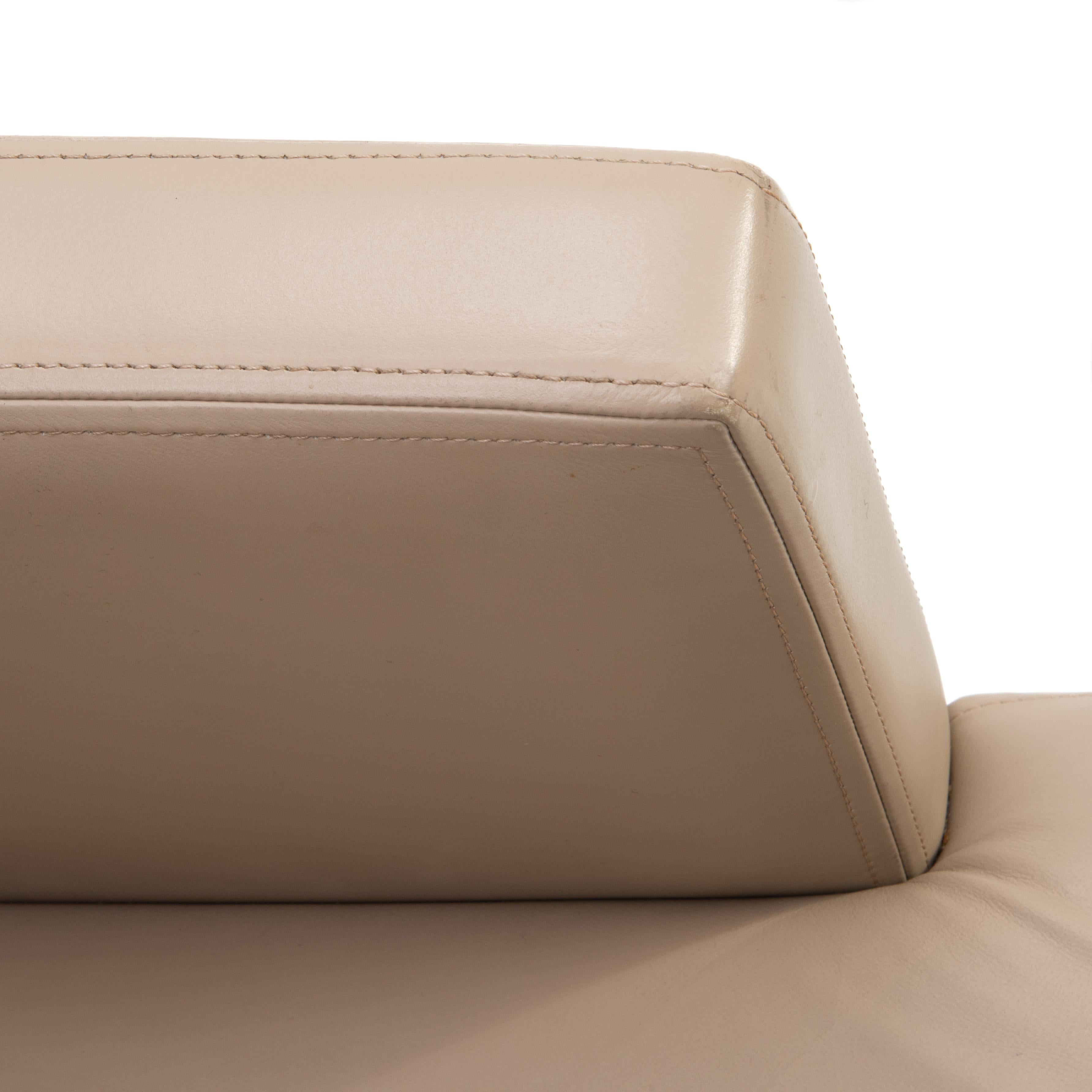 Christian Liaigre at Holly Hunt Leather Arm Chair Beige Ebonized 5