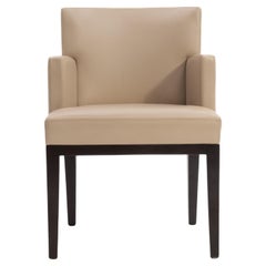 Christian Liaigre at Holly Hunt Leather Arm Chair Beige Ebonized