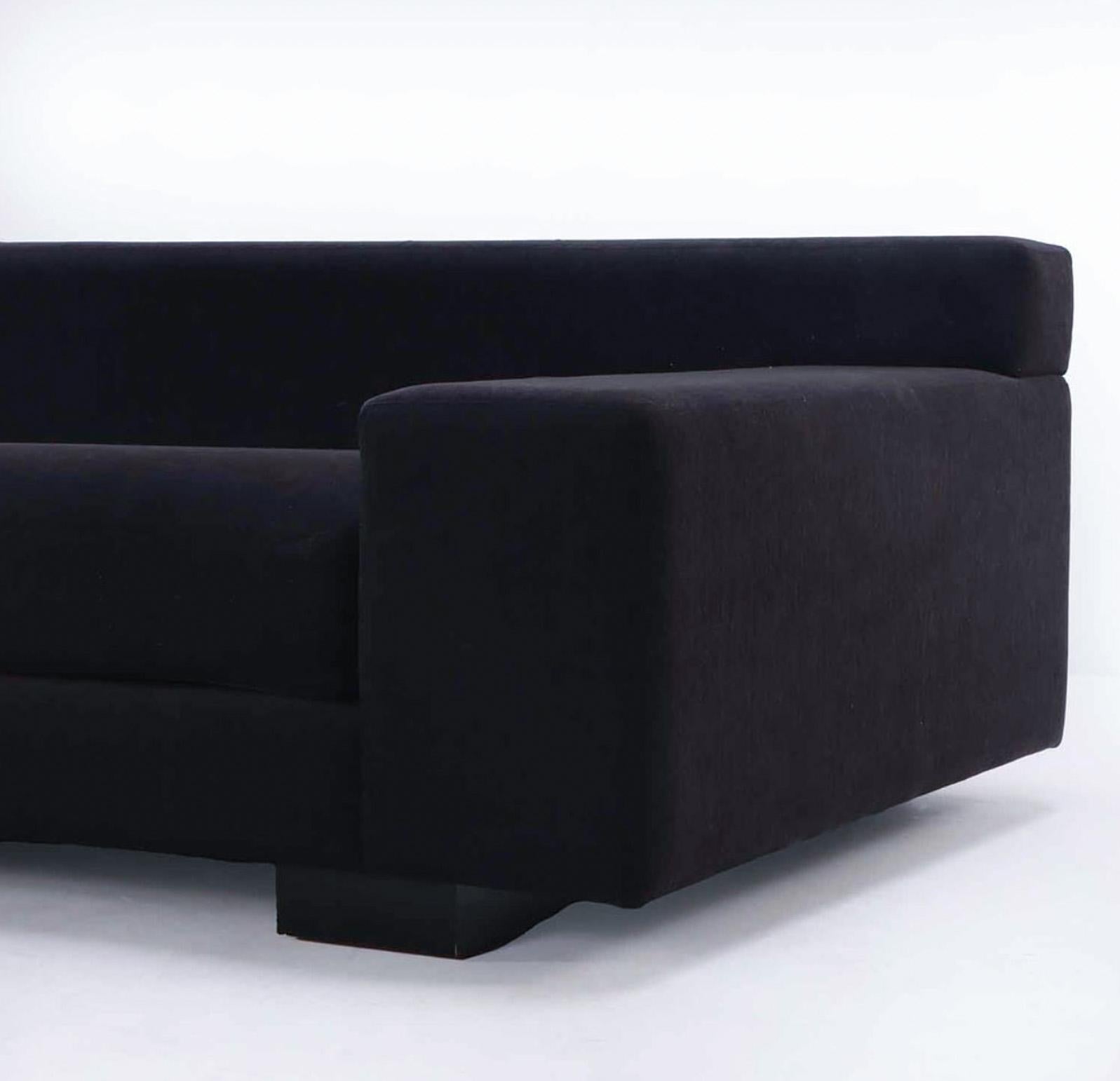 Christian Liaigre Augustin navy blue sofa.

 Ht: 27