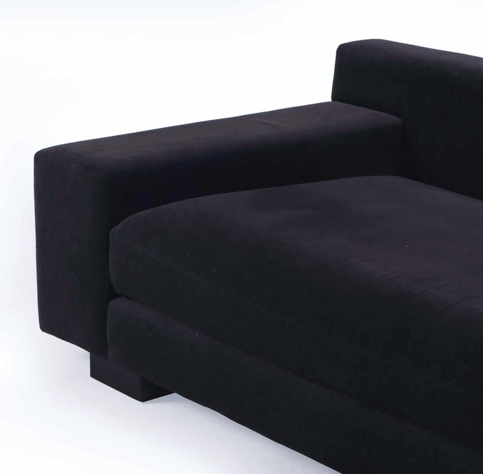 American Christian Liaigre Augustin Sofa in Navy Blue For Sale