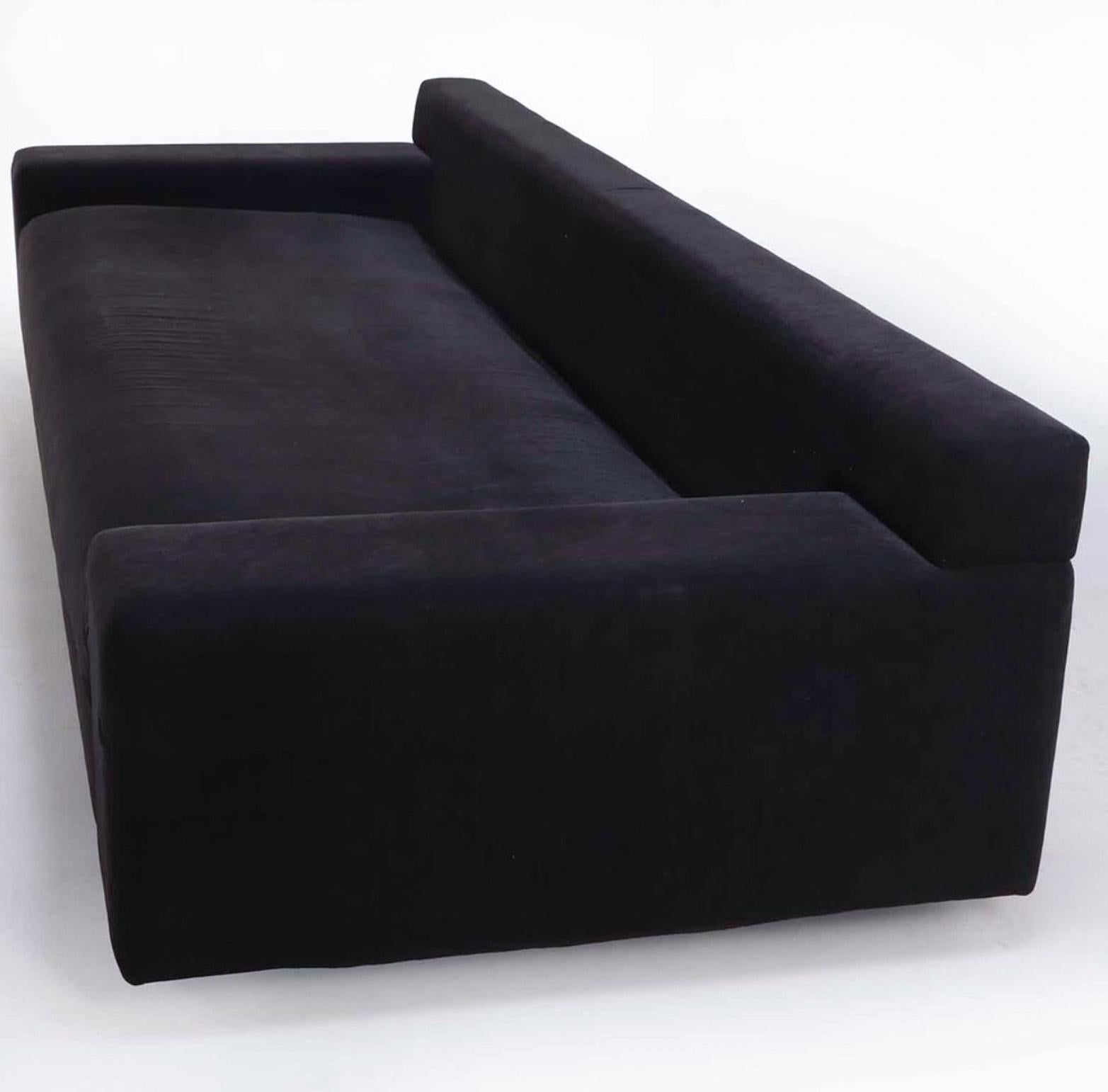 Christian Liaigre Augustin Sofa in Navy Blue In Good Condition For Sale In New York, NY