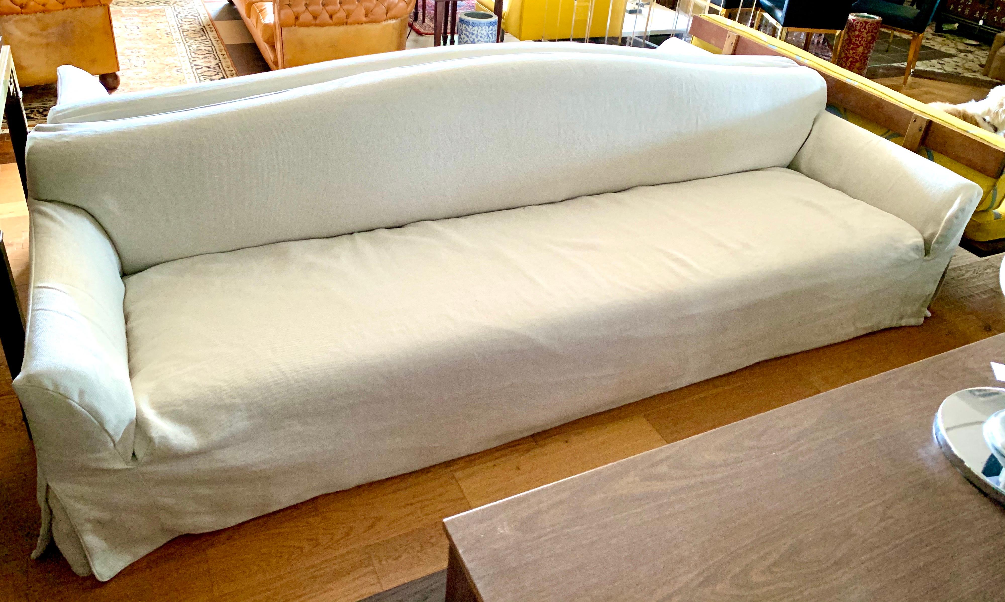 Christian Liaigre Basse Terra Linen Slipcovered Sofa for Holly Hunt Number 2 2