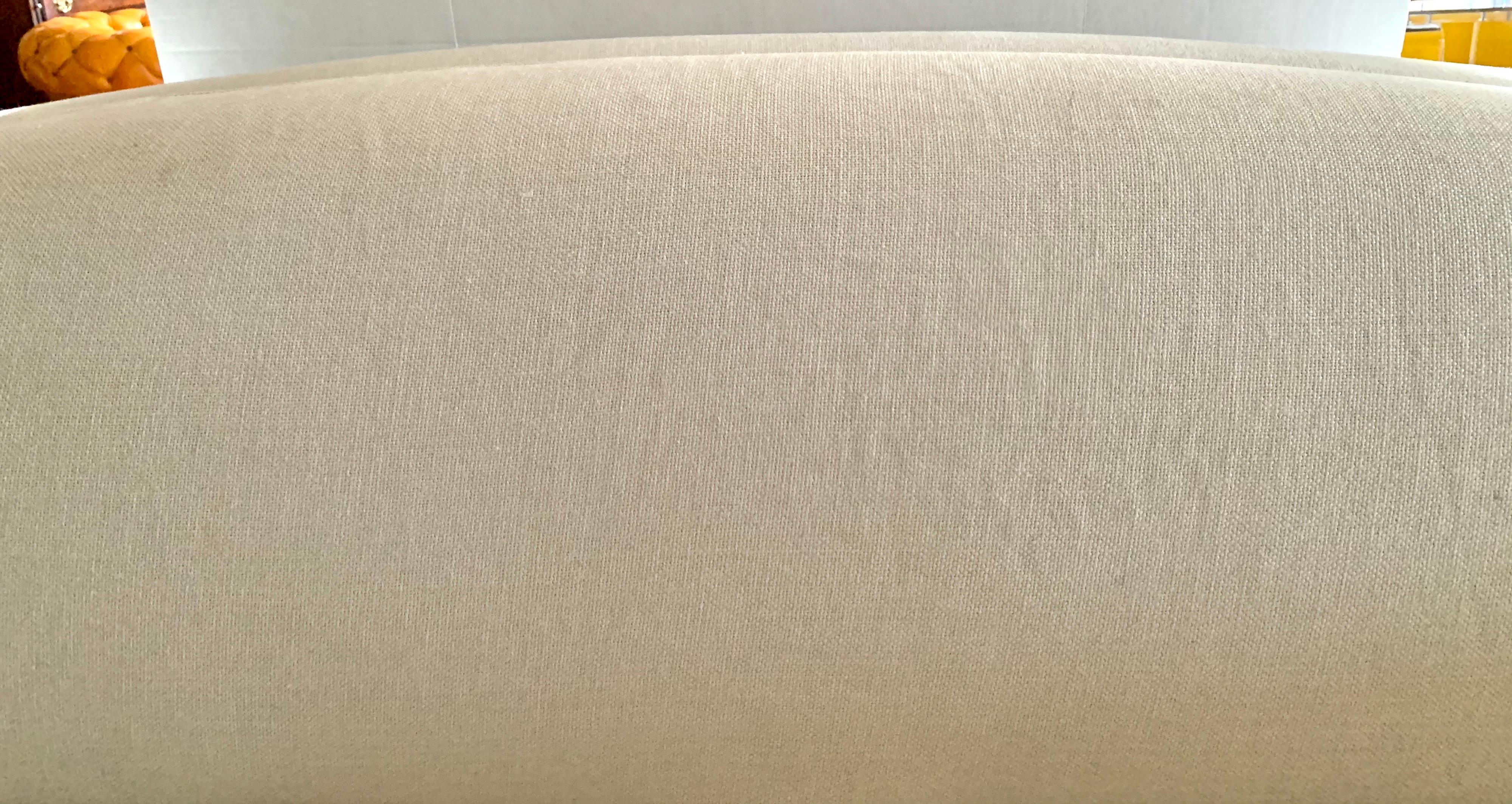 Contemporary Christian Liaigre Basse Terra Linen Slpicovered Sofa for Holly Hunt
