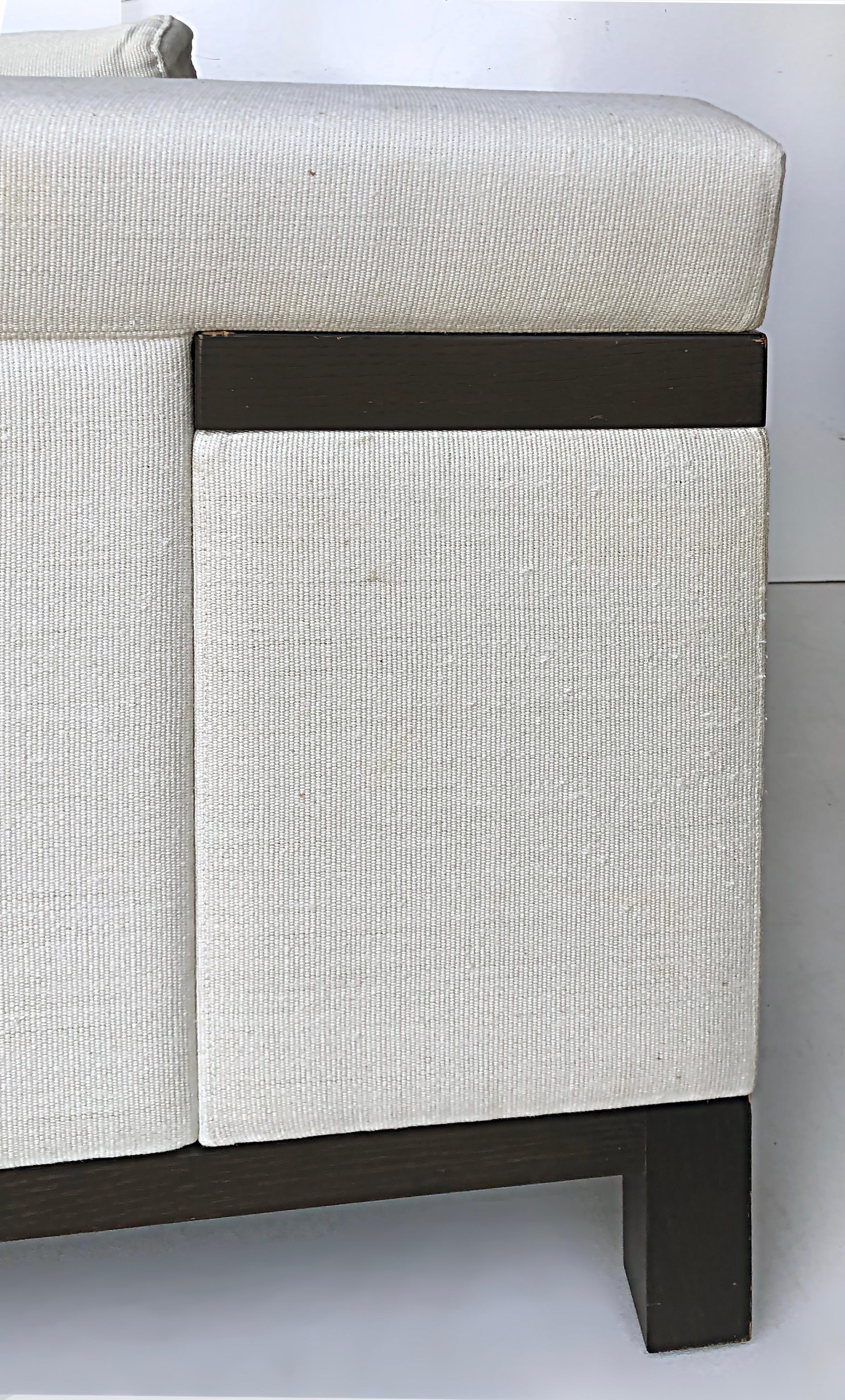 Christian Liaigre Beluga Sofa, Ebonized Wood w/Liaigre Belgian Linen Upholstery 3