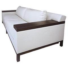 Christian Liaigre Beluga Sofa, Ebonized Wood w/Liaigre Belgian Linen Upholstery