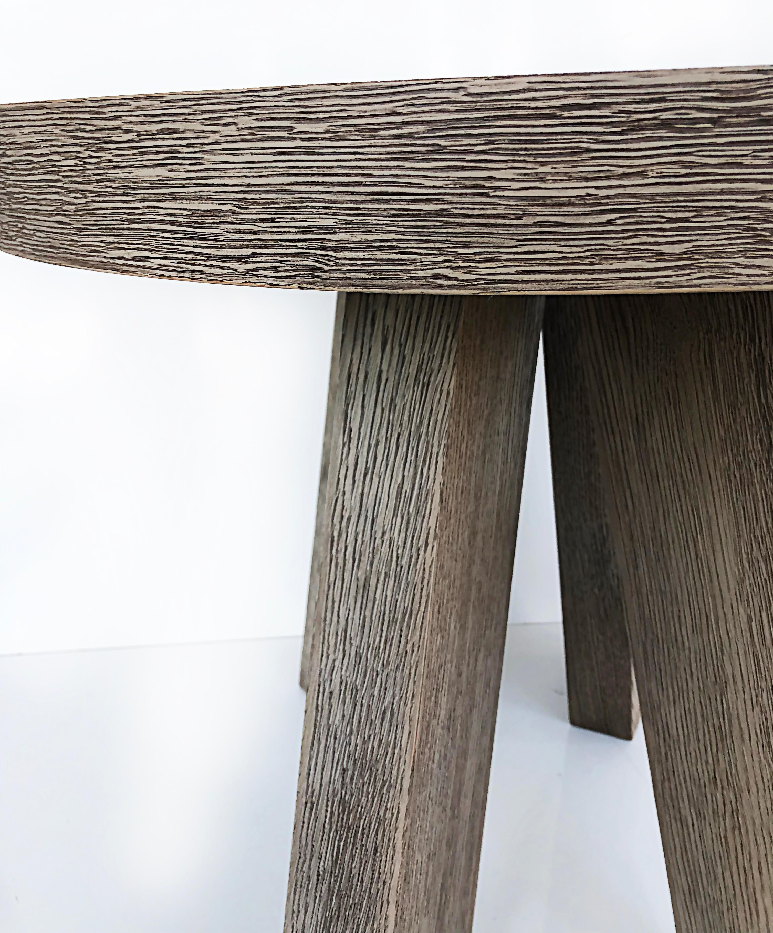 Christian Liaigre Cerused Oak Side Table, “Luzin” Premium Brulle Finish In Good Condition In Miami, FL