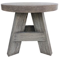 Christian Liaigre Cerused Oak Side Table, “Luzin” Premium Brulle Finish