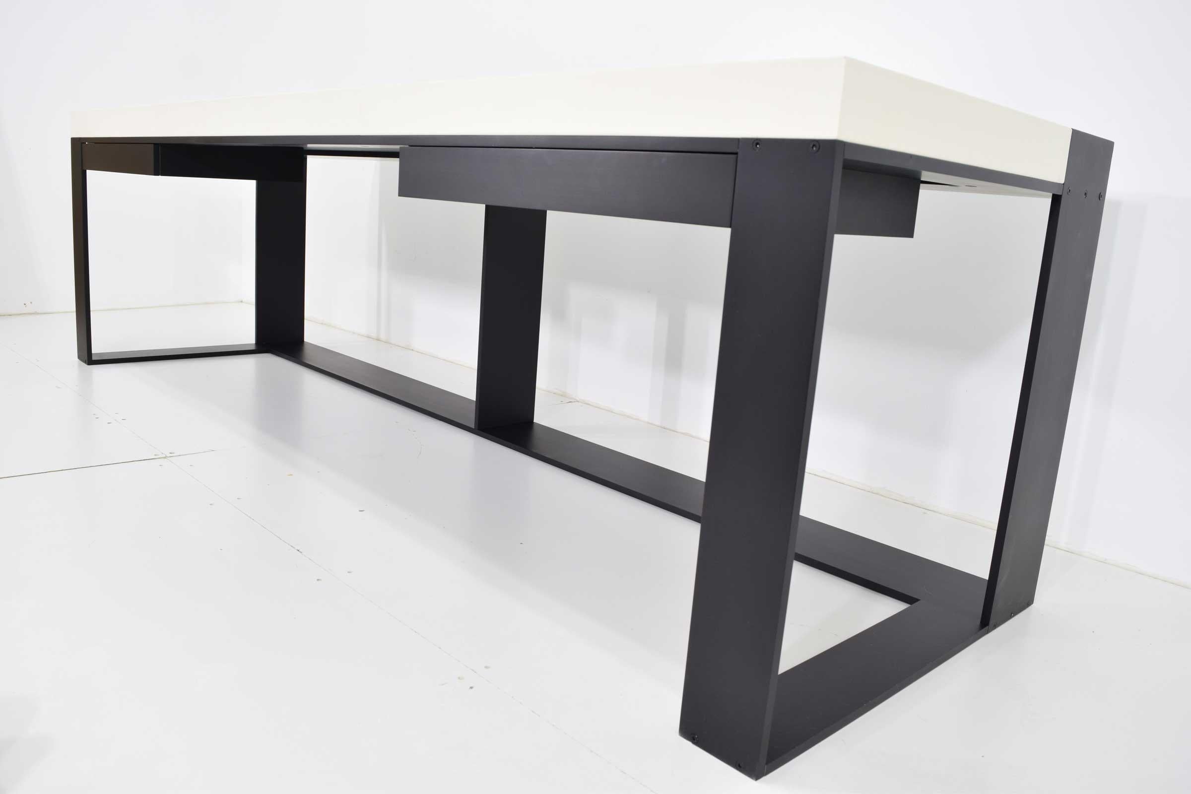 Steel Christian Liaigre Connectable Leather Desk