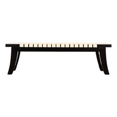 Christian Liaigre for Holly Hunt Black Oak Woven Webbed Bench, Late 20th Century
