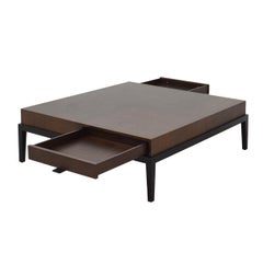 Christian Liaigre for Holly Hunt Checkerboard Walnut Coffee Table, Two Drawers