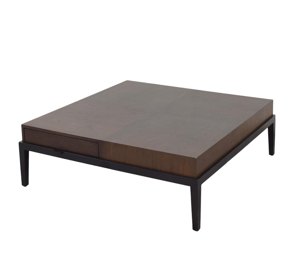 Modern Christian Liaigre for Holly Hunt Checkerboard Walnut Coffee Table, Two Drawers