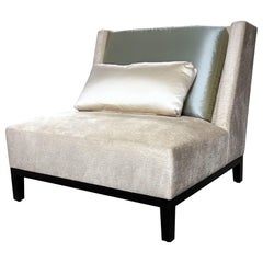 Christian Liaigre for Holly Hunt Latin Lounge Chair, Dupioni Silk, France, 2010