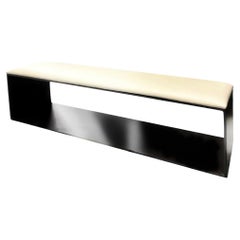 Christian Liaigre for Holly Hunt Leather and Bronze Bench, Minimal Modern France