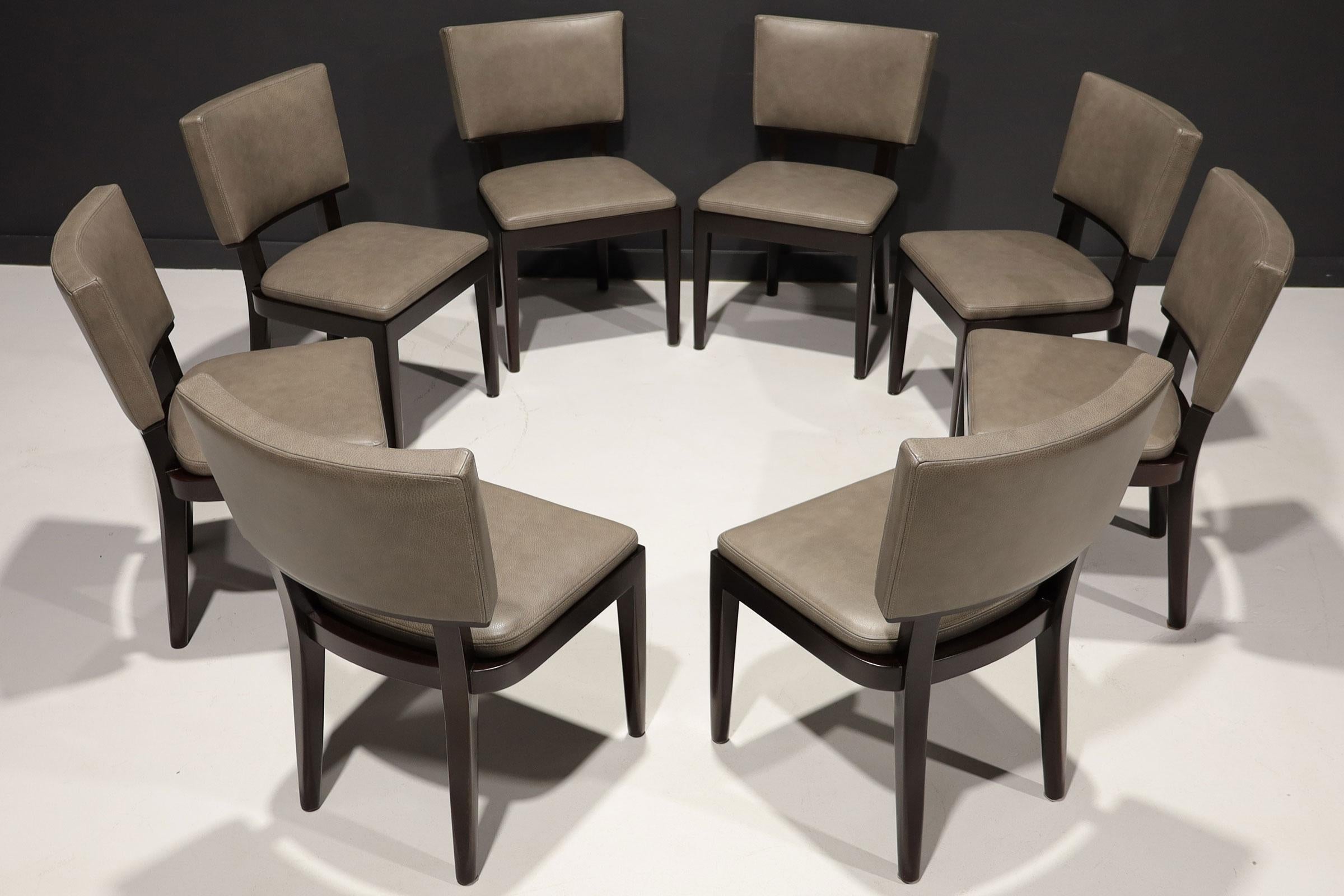 Christian Liaigre Harry Dining Chairs in Spinnybeck Leather, Set of 8 6