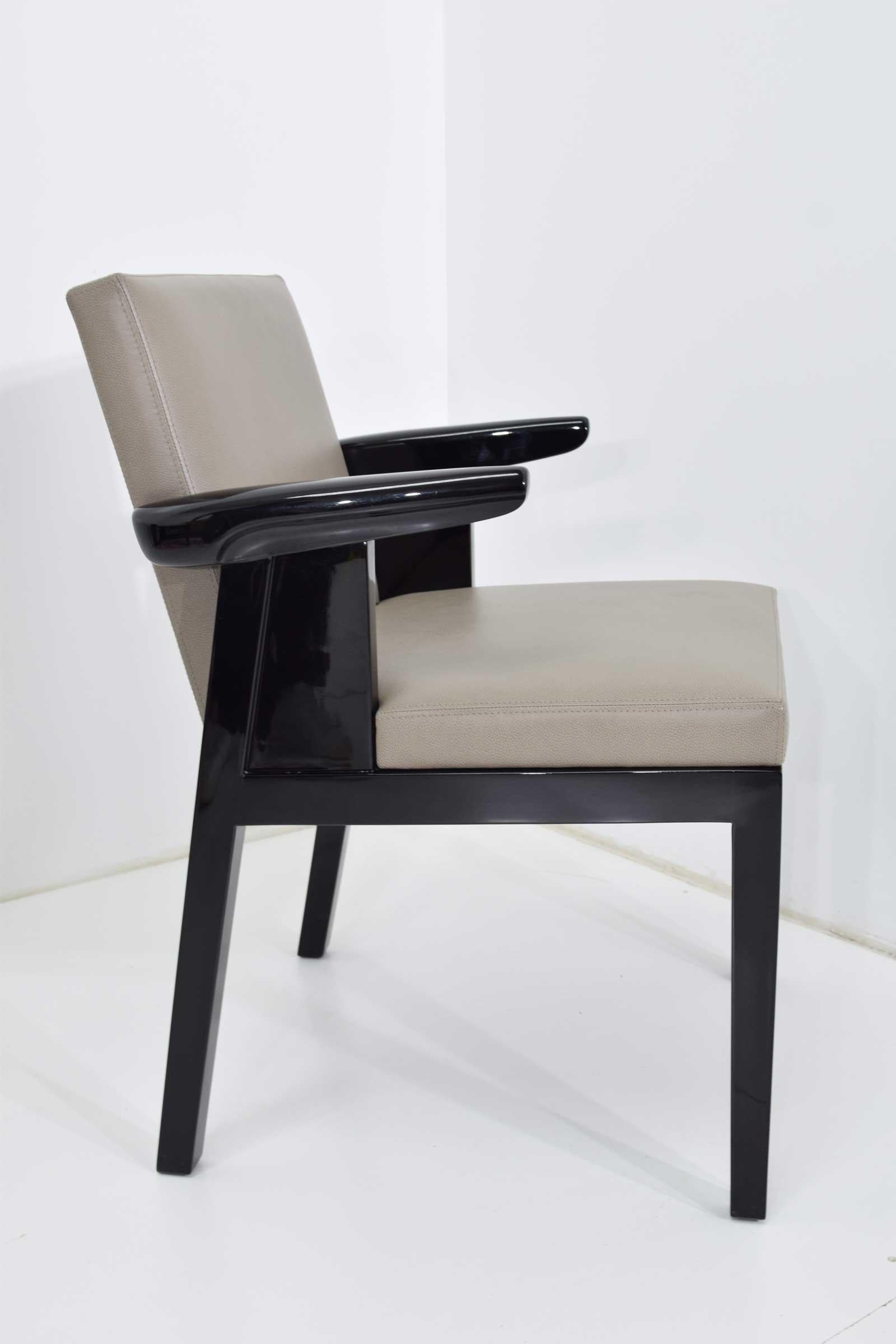 French Christian Liaigre Hector Armchair in Leather