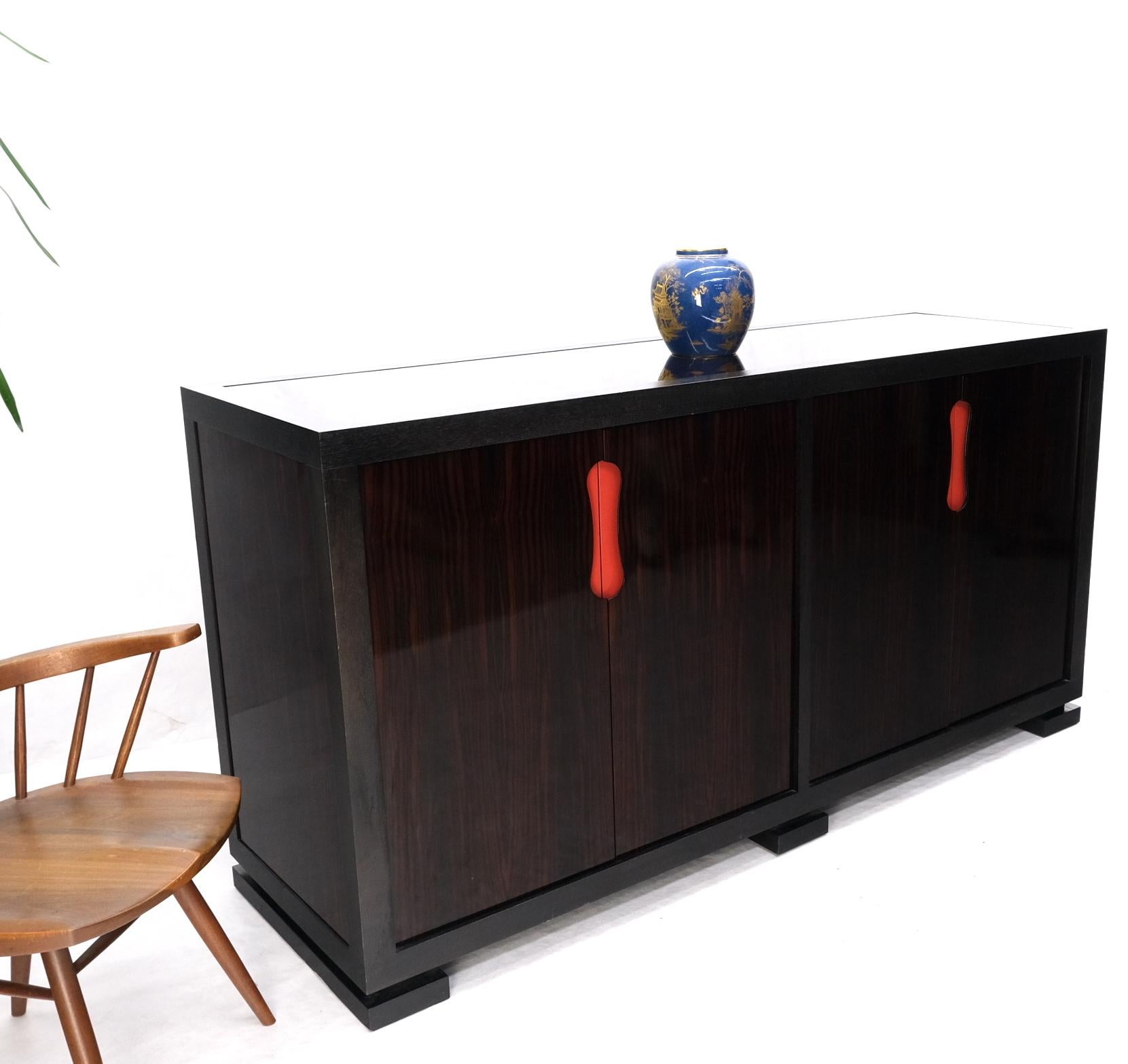 Christian Liaigre Holly Hunt Rosewood Ebonized Trim 4 Door Compartment Credenza For Sale 9