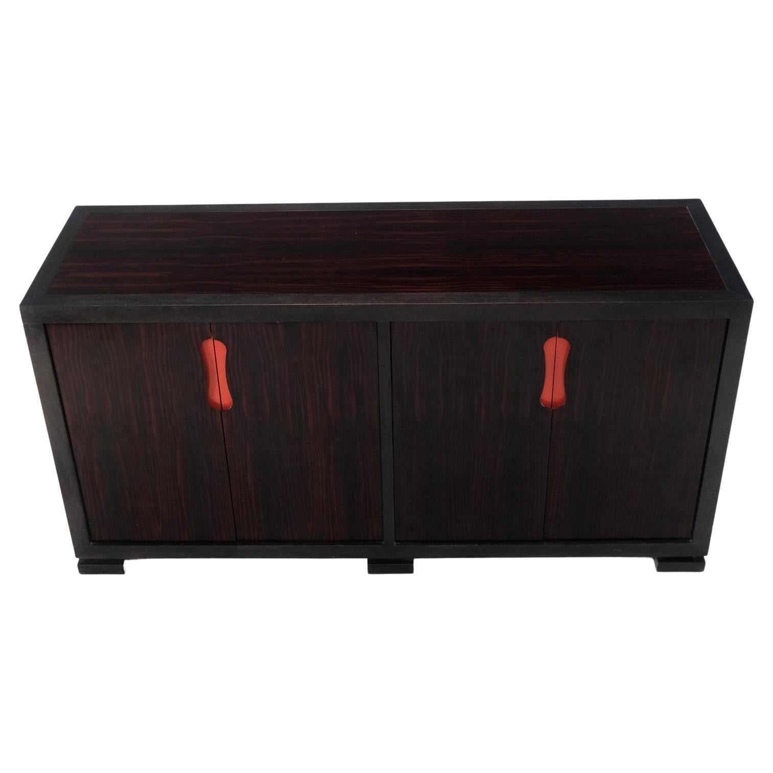 Christian Liaigre Holly Hunt Rosewood Ebonized Trim 4 Door Compartment Credenza.
Outstanding craftsmanship dark rosewood fold away doors credenza cabinet dresser.