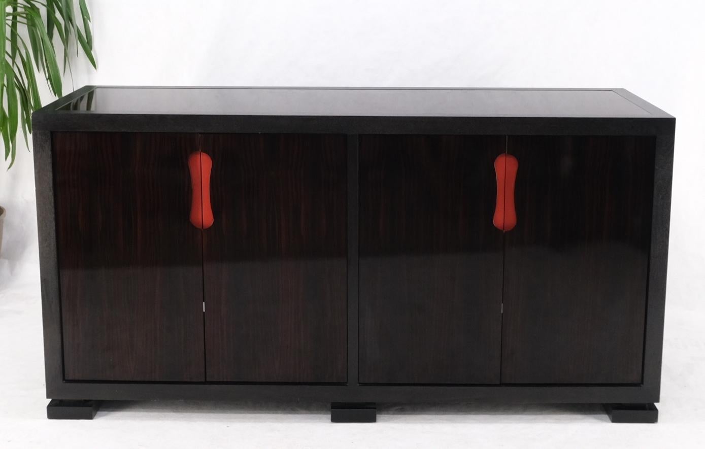 Christian Liaigre Holly Hunt Rosewood Ebonized Trim 4 Door Compartment Credenza For Sale 1