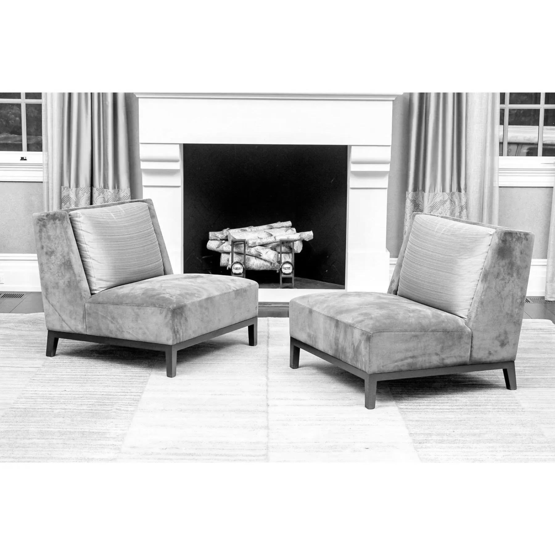 Christian Liaigre Sillón Latino Holly Hunt, Beige Crema Verde Seda 2015 Siglo XXI y contemporáneo en venta