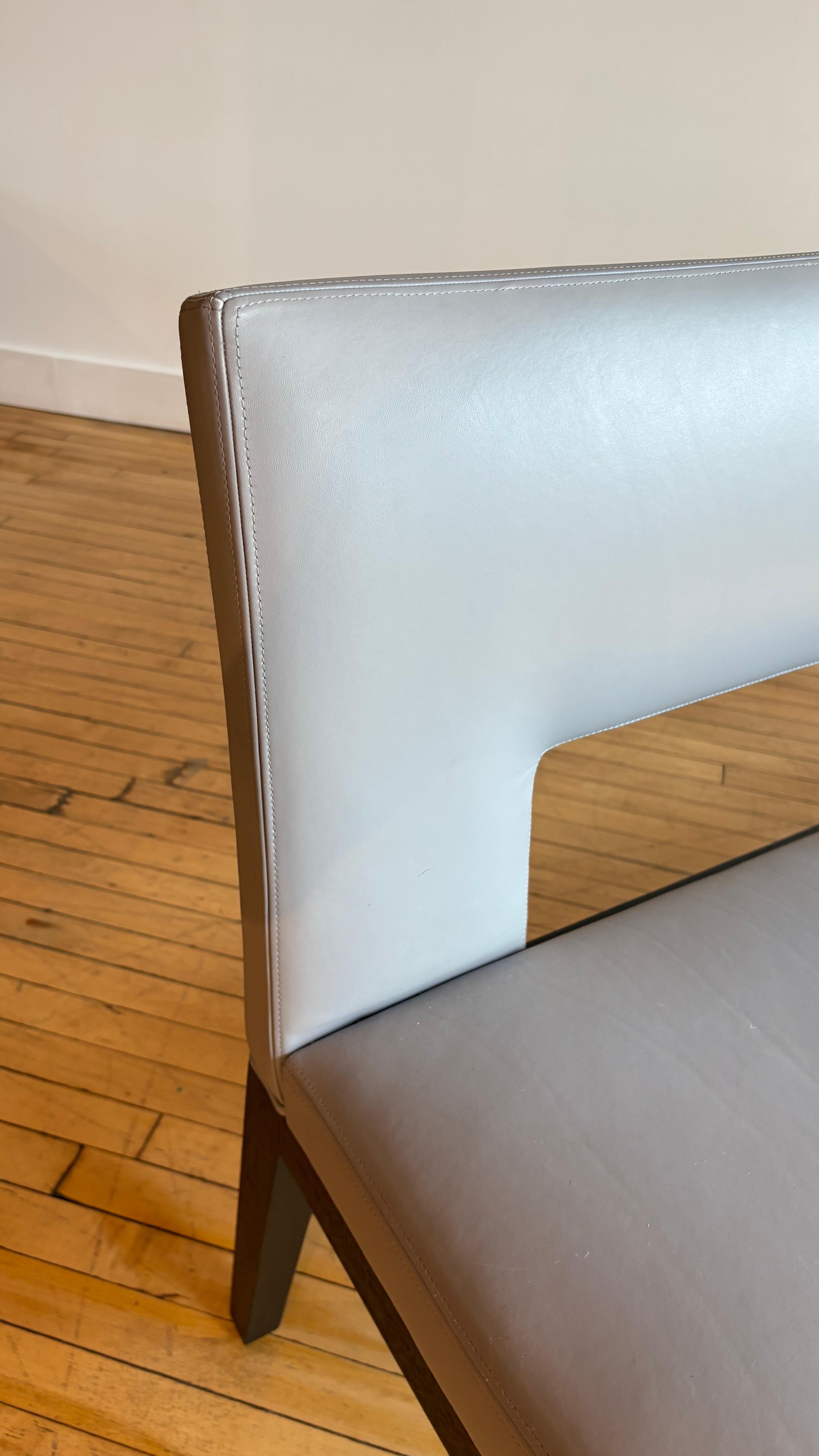 French Christian Liaigre Leather “Velin” Banquette For Sale