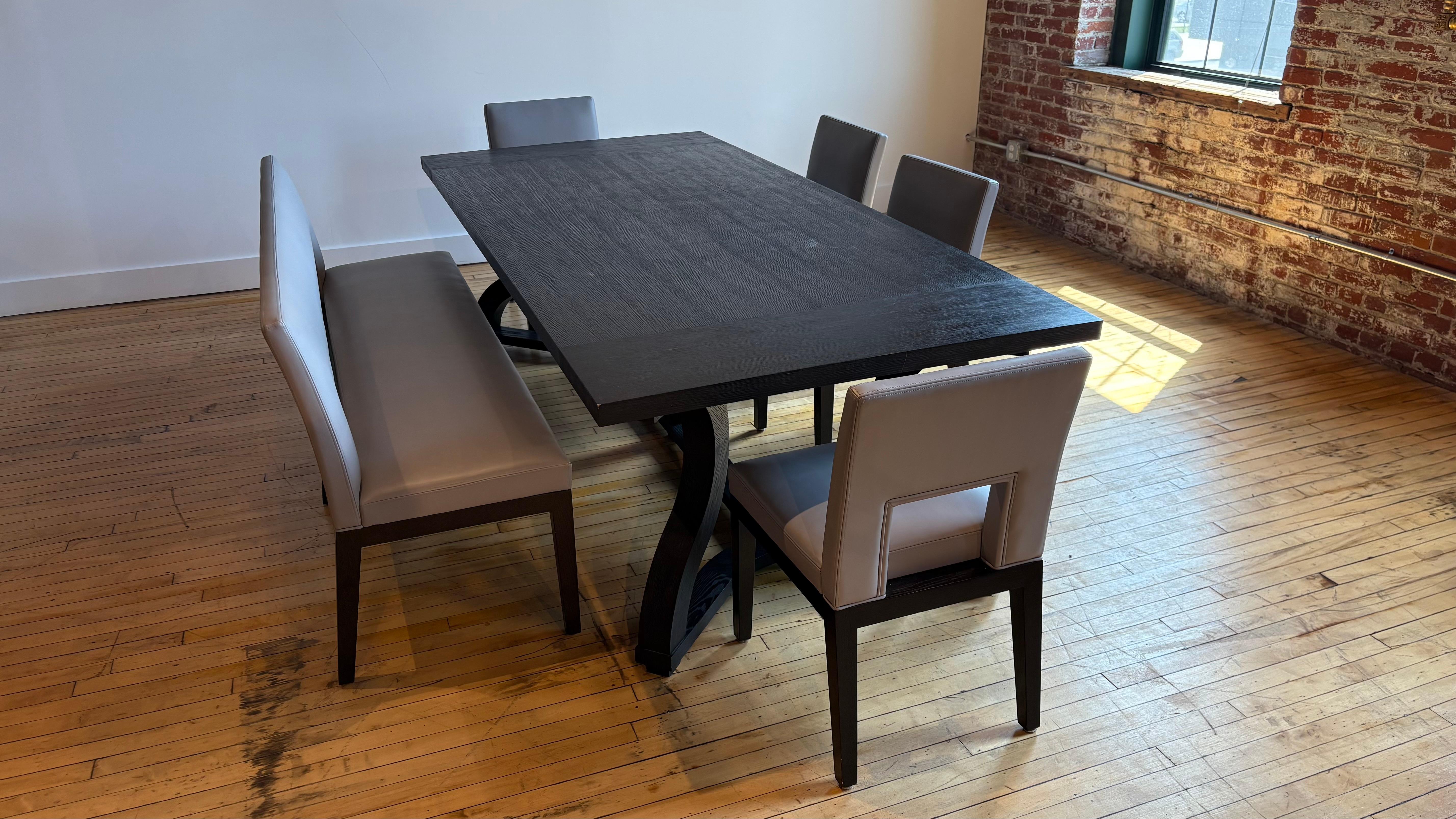 Christian Liaigre Leather “Velin” Banquette For Sale 1