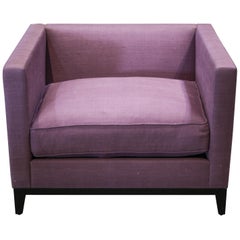 Christian Liaigre Modern Club Chair In Purple Upholstery