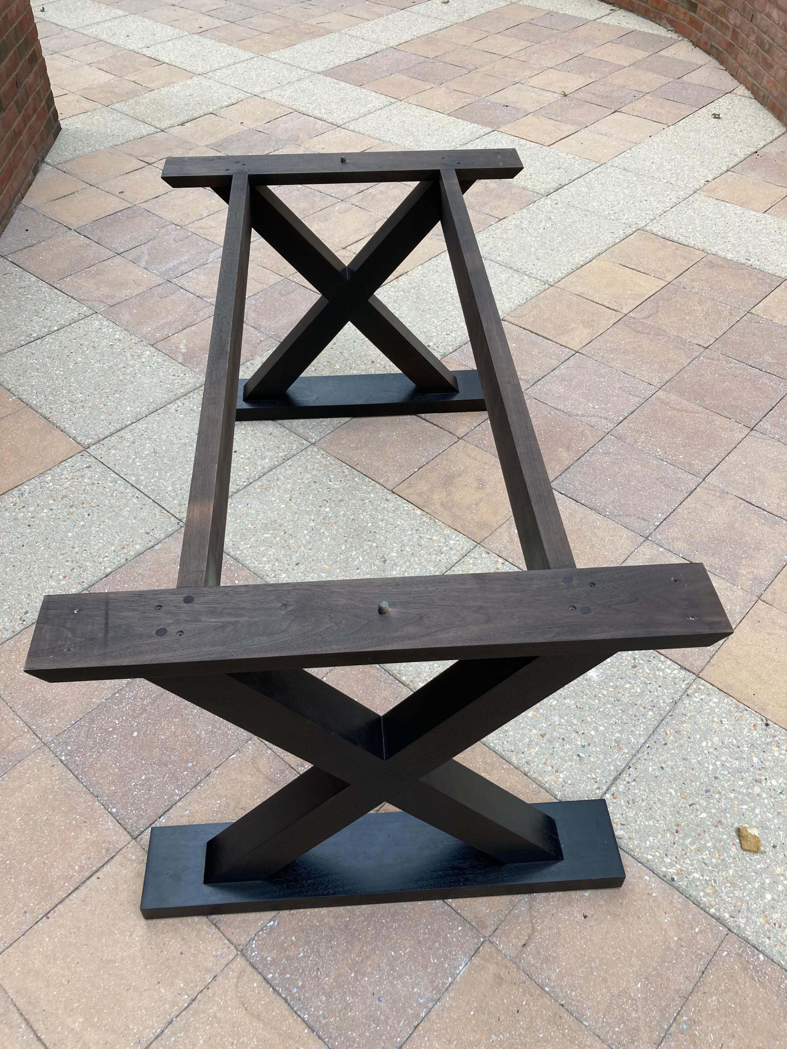French Christian Liaigre Modern Long Courrier Ebonized Oak Dining Table For Sale