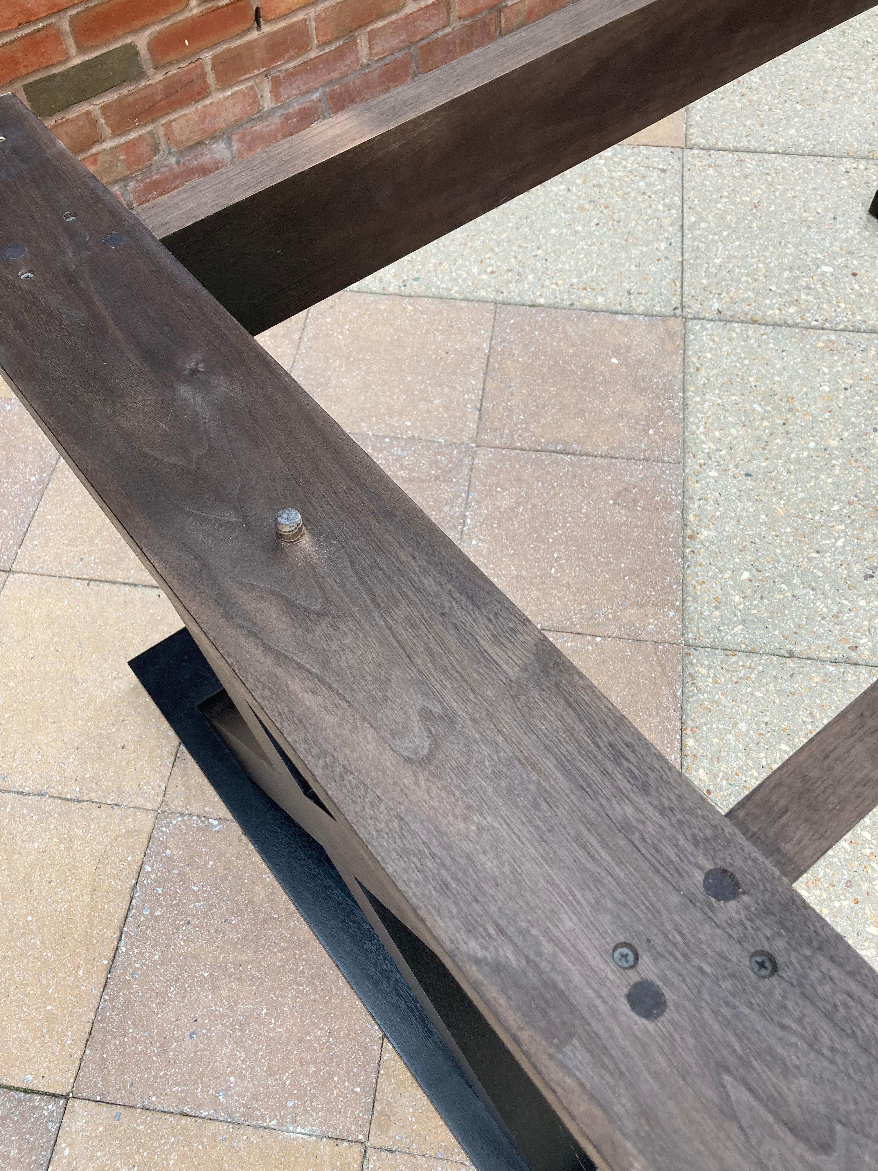 French Christian Liaigre Modern Long Courrier Ebonized Oak Dining Table