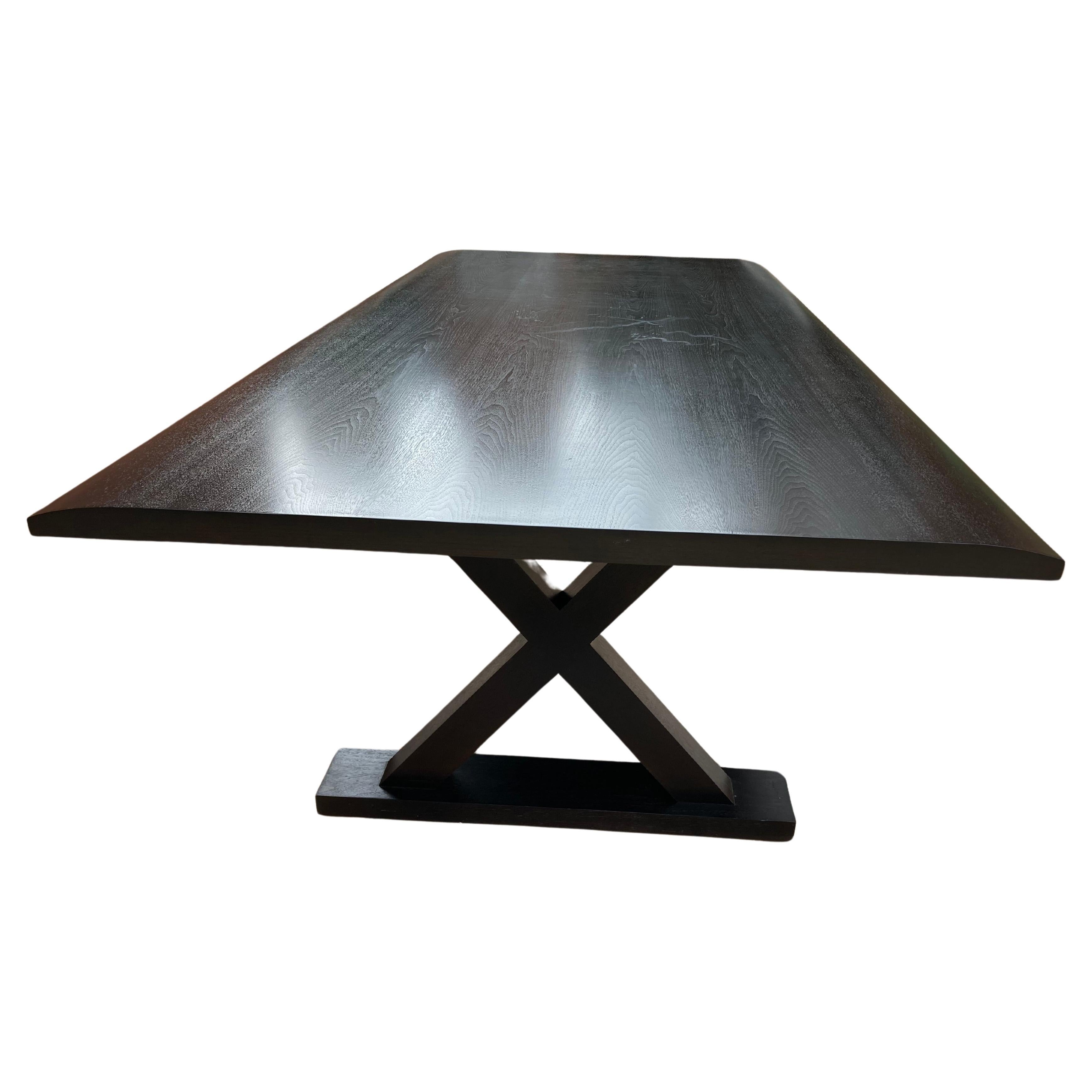 Christian Liaigre Modern Long Courrier Ebonized Oak Dining Table