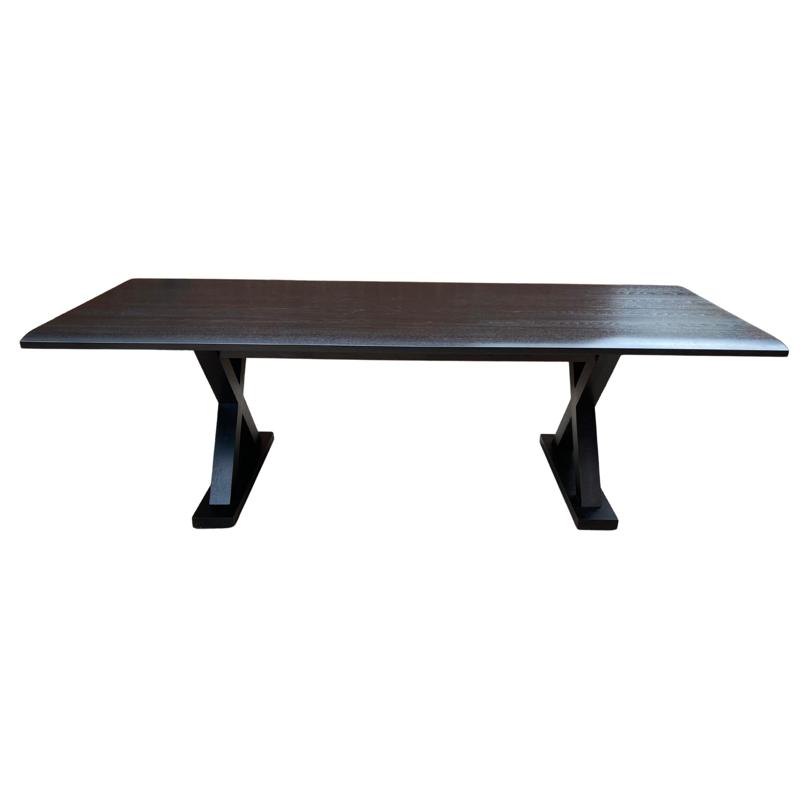 Christian Liaigre Modern Long Courrier Ebonized Oak Dining Table