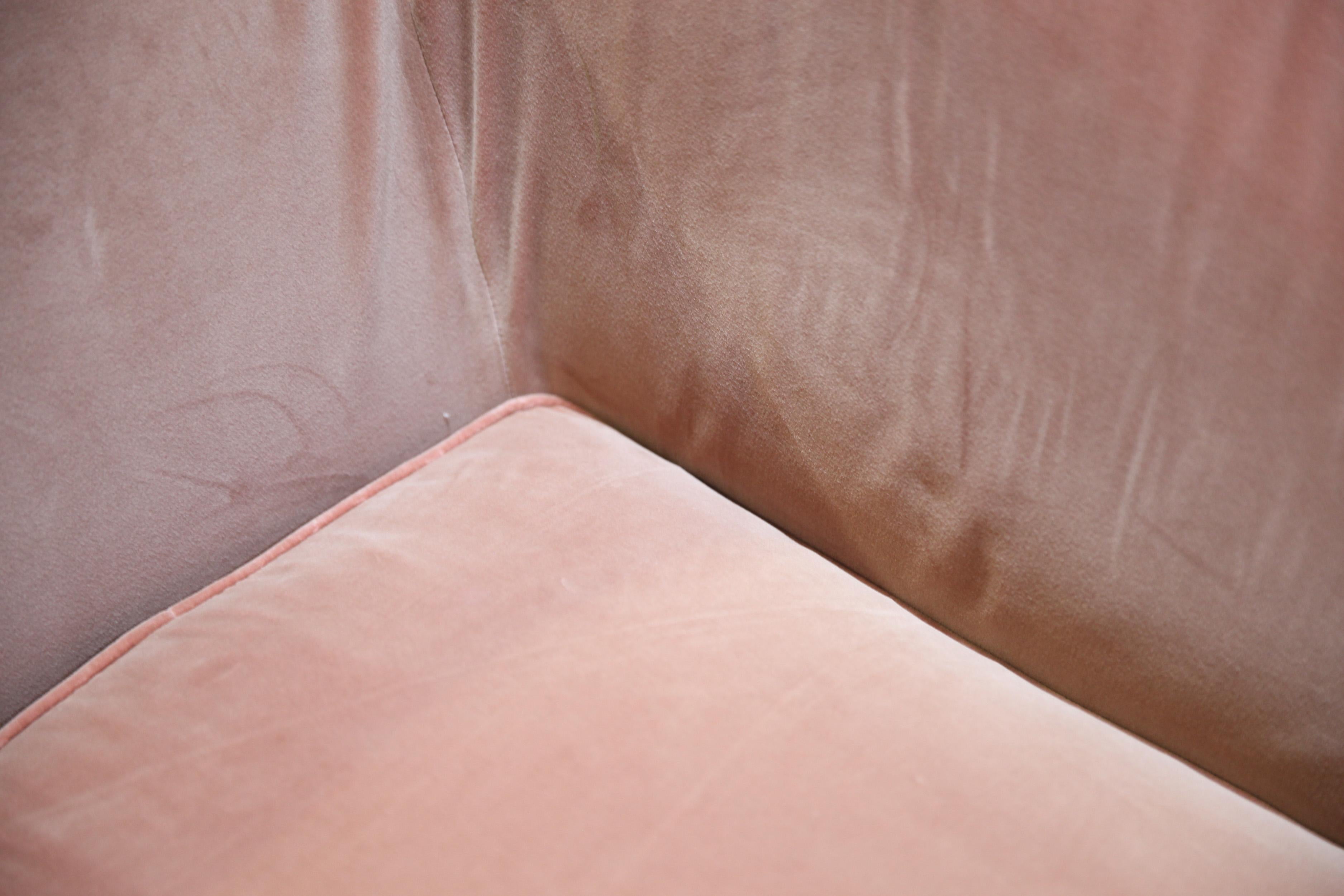Christian Liaigre Modern Sofa in Pink Velvet 6