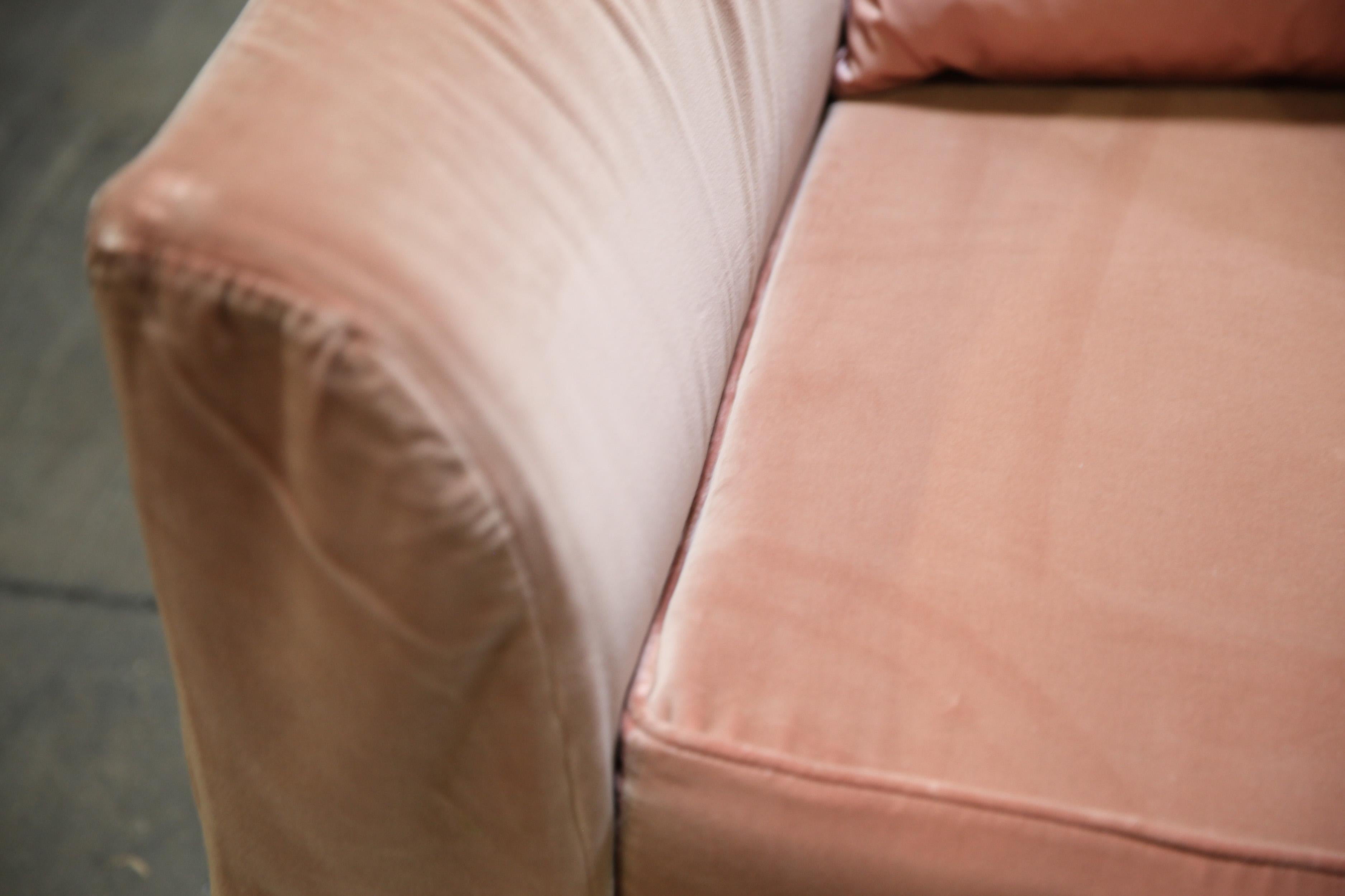Christian Liaigre Modern Sofa in Pink Velvet In Good Condition In New York, NY