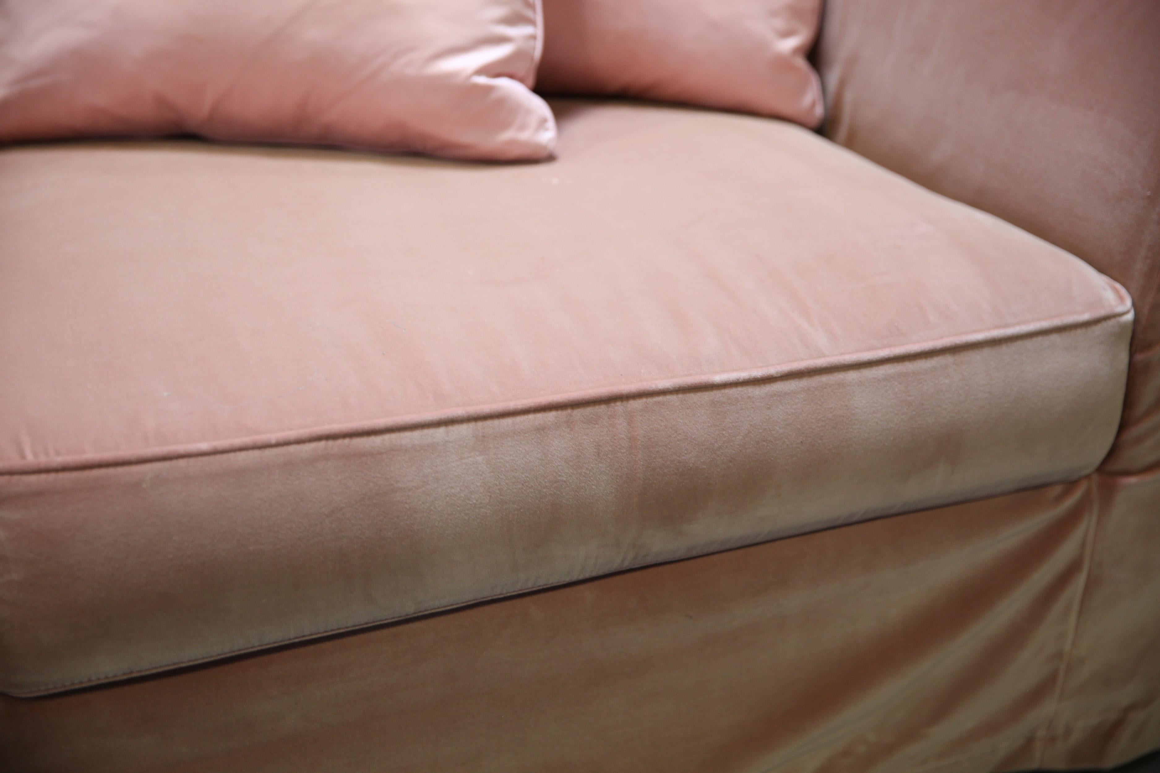 Contemporary Christian Liaigre Modern Sofa in Pink Velvet