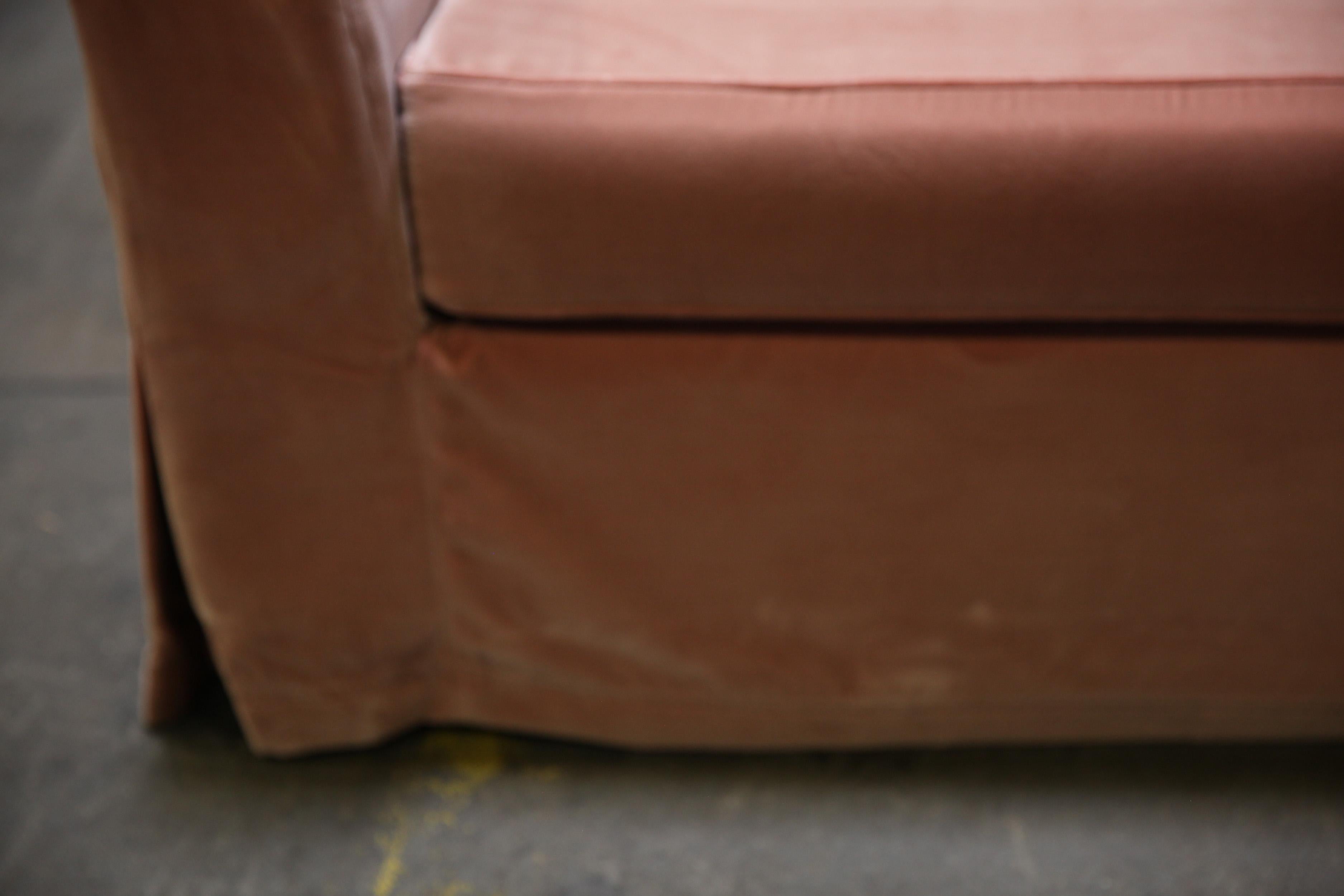Upholstery Christian Liaigre Modern Sofa in Pink Velvet