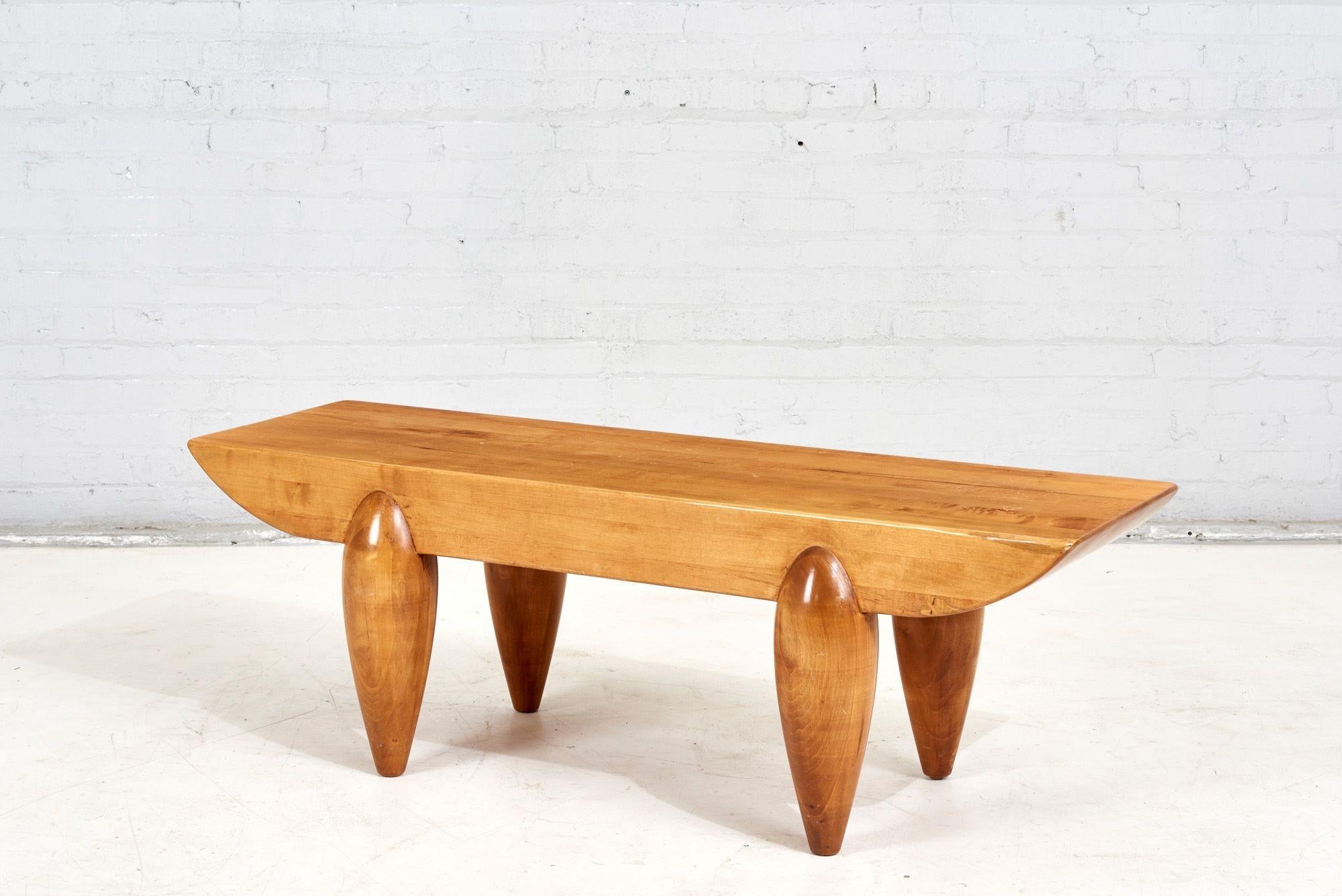 Mid-Century Modern Christian Liaigre Pirogue Wood Bench / Coffee Table for Holly Hunt, 1990