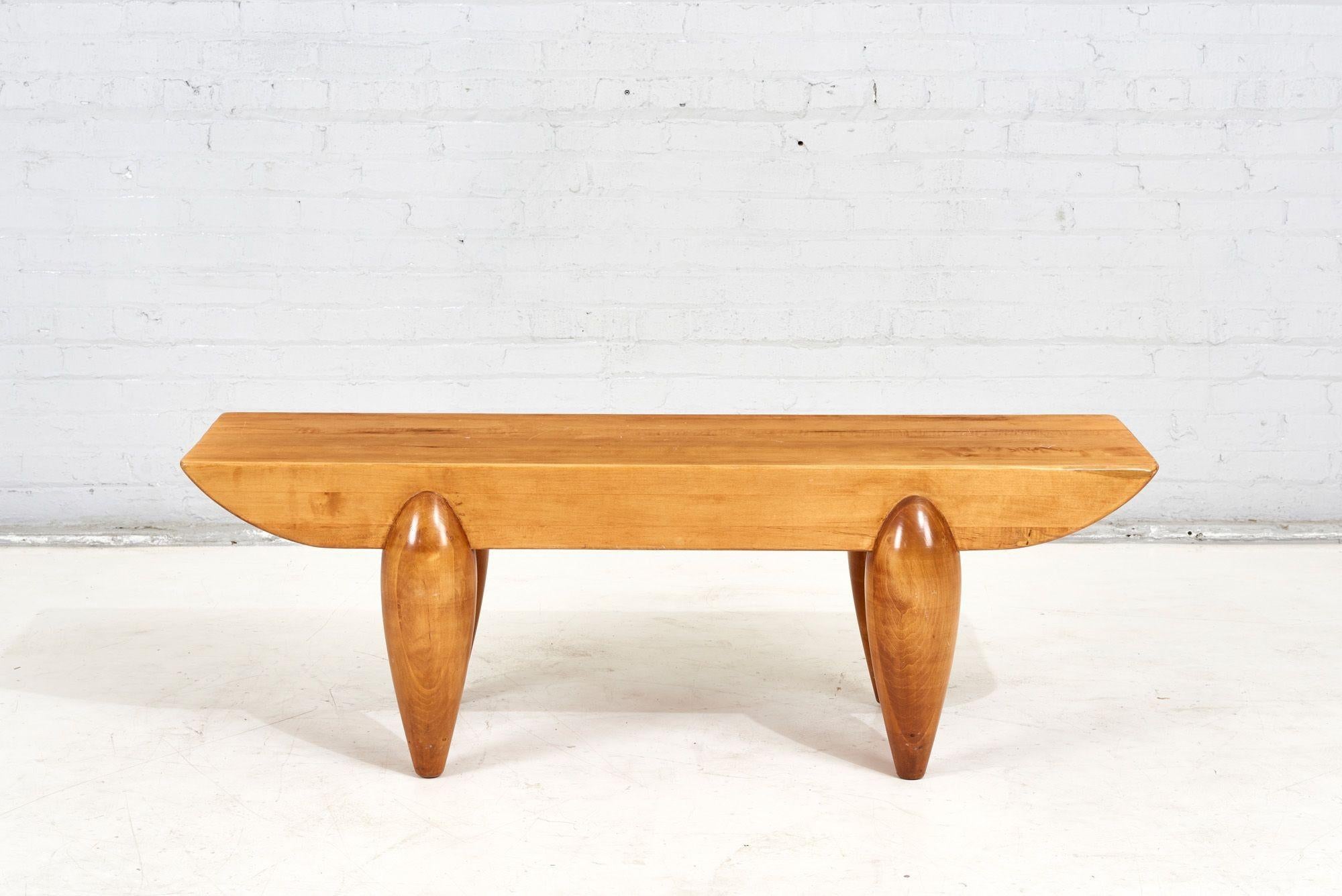 American Christian Liaigre Pirogue Wood Bench / Coffee Table for Holly Hunt, 1990