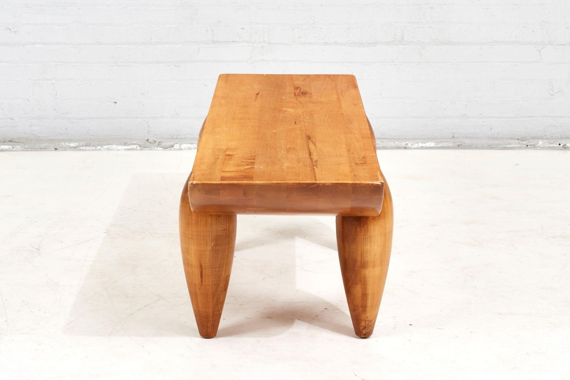 Christian Liaigre Pirogue Wood Bench / Coffee Table for Holly Hunt, 1990 In Good Condition In Chicago, IL